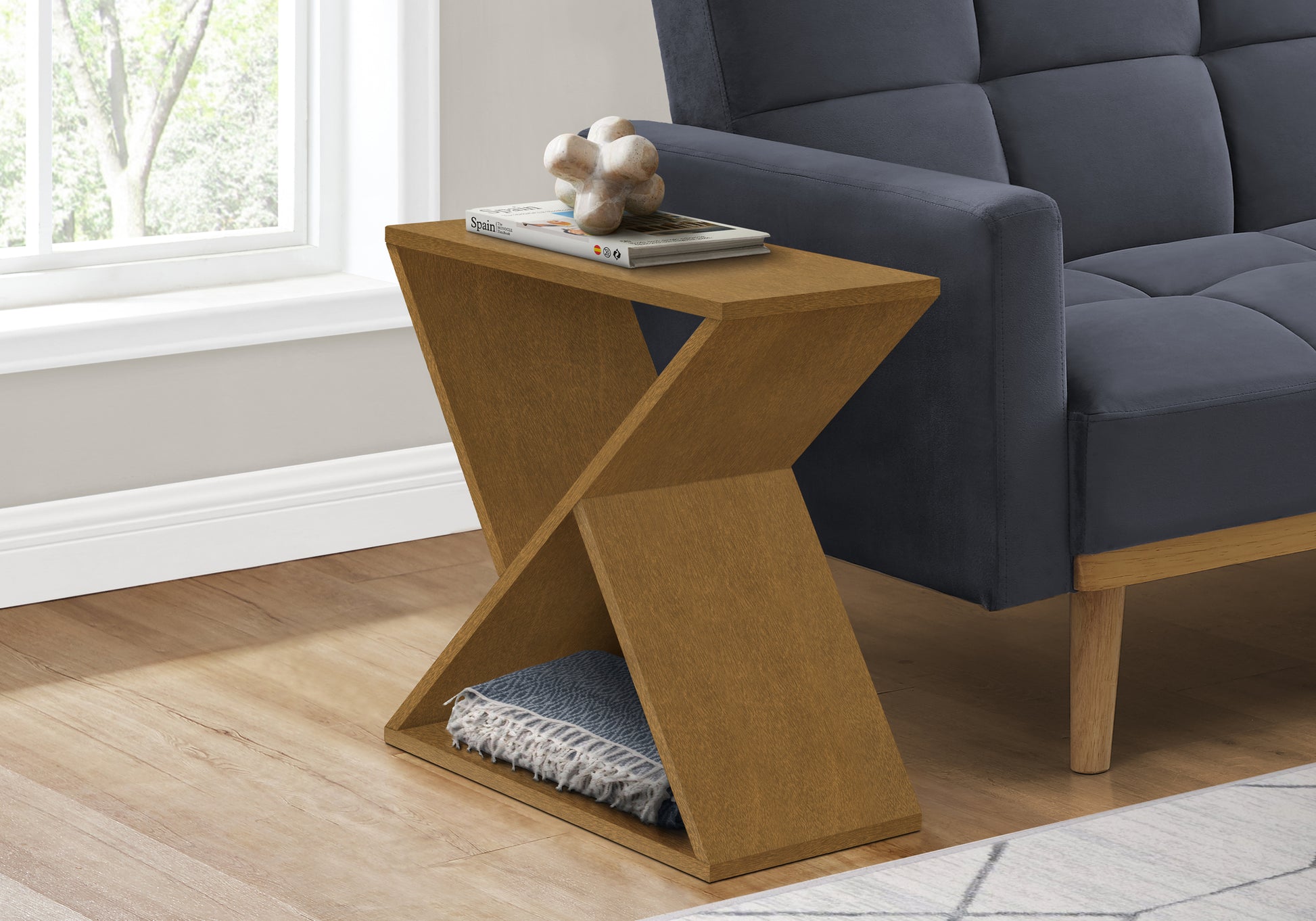 Accent Table 24"H Washed Grey Veneer End Table-Accent Table-DECOROLALA