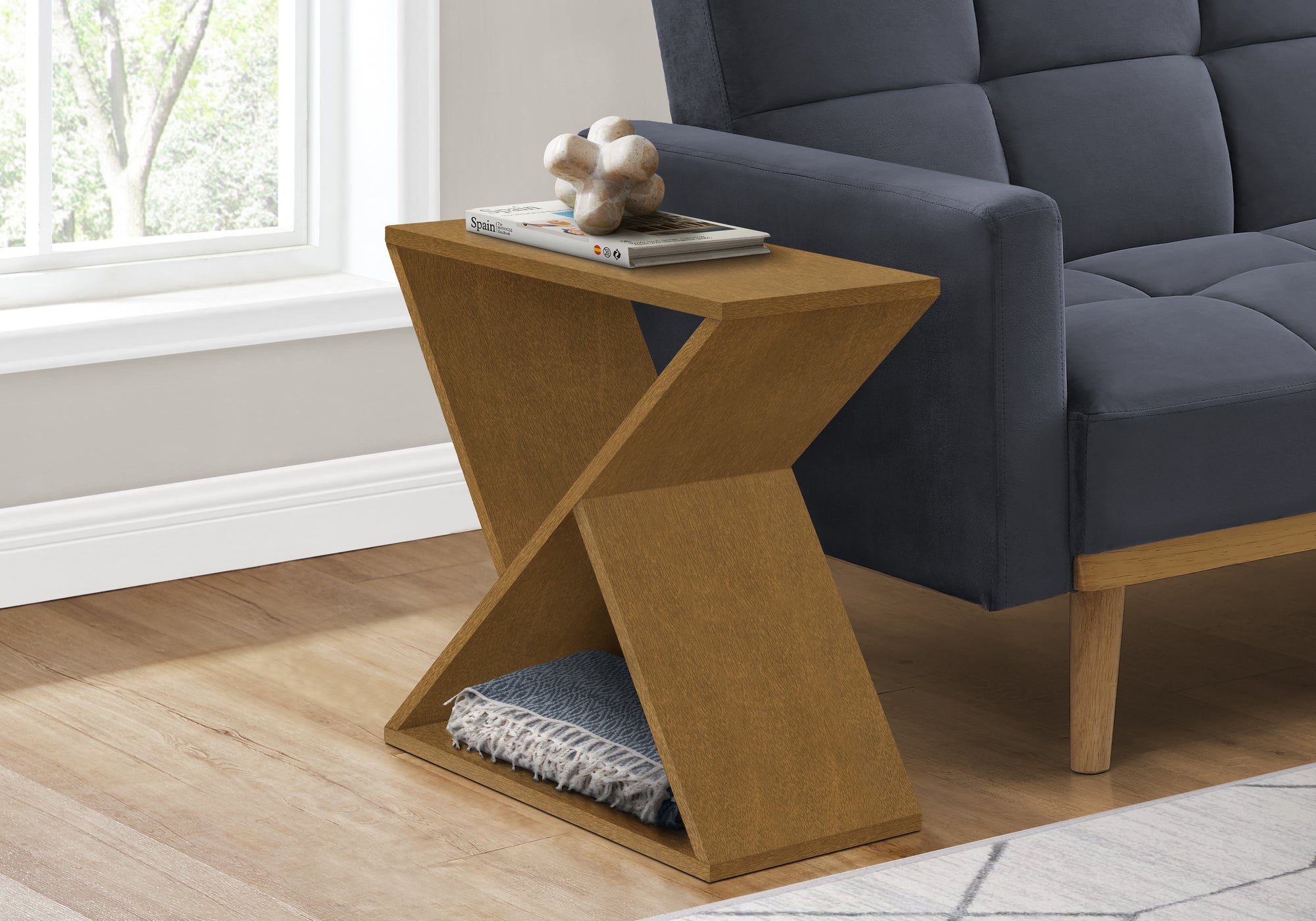 Accent Table 24"H Washed Grey Veneer End Table-Accent Table-DECOROLALA
