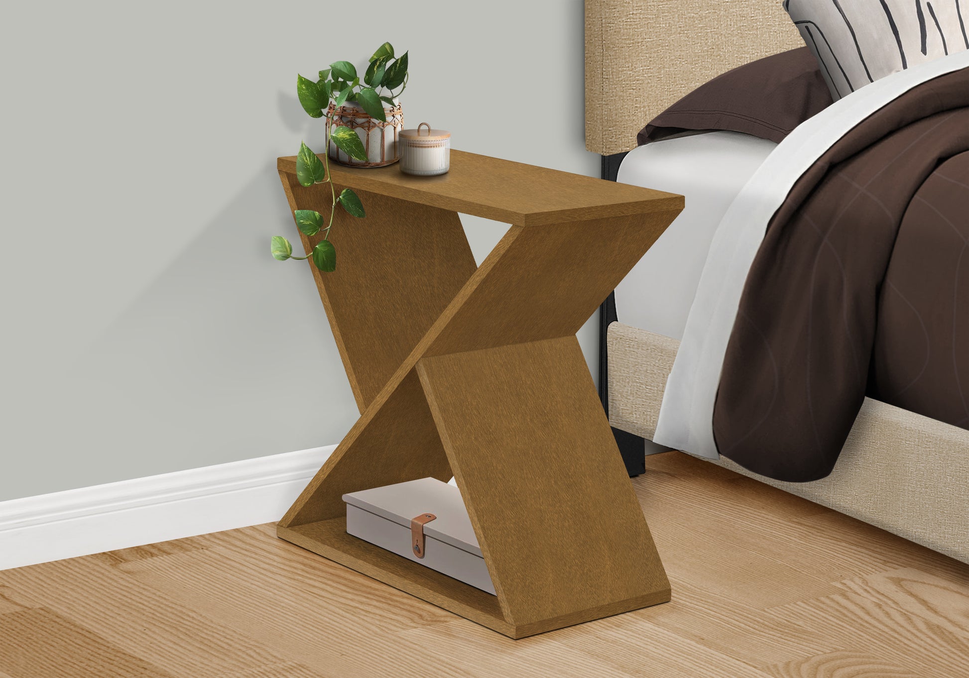 Accent Table 24"H Washed Grey Veneer End Table-Accent Table-DECOROLALA