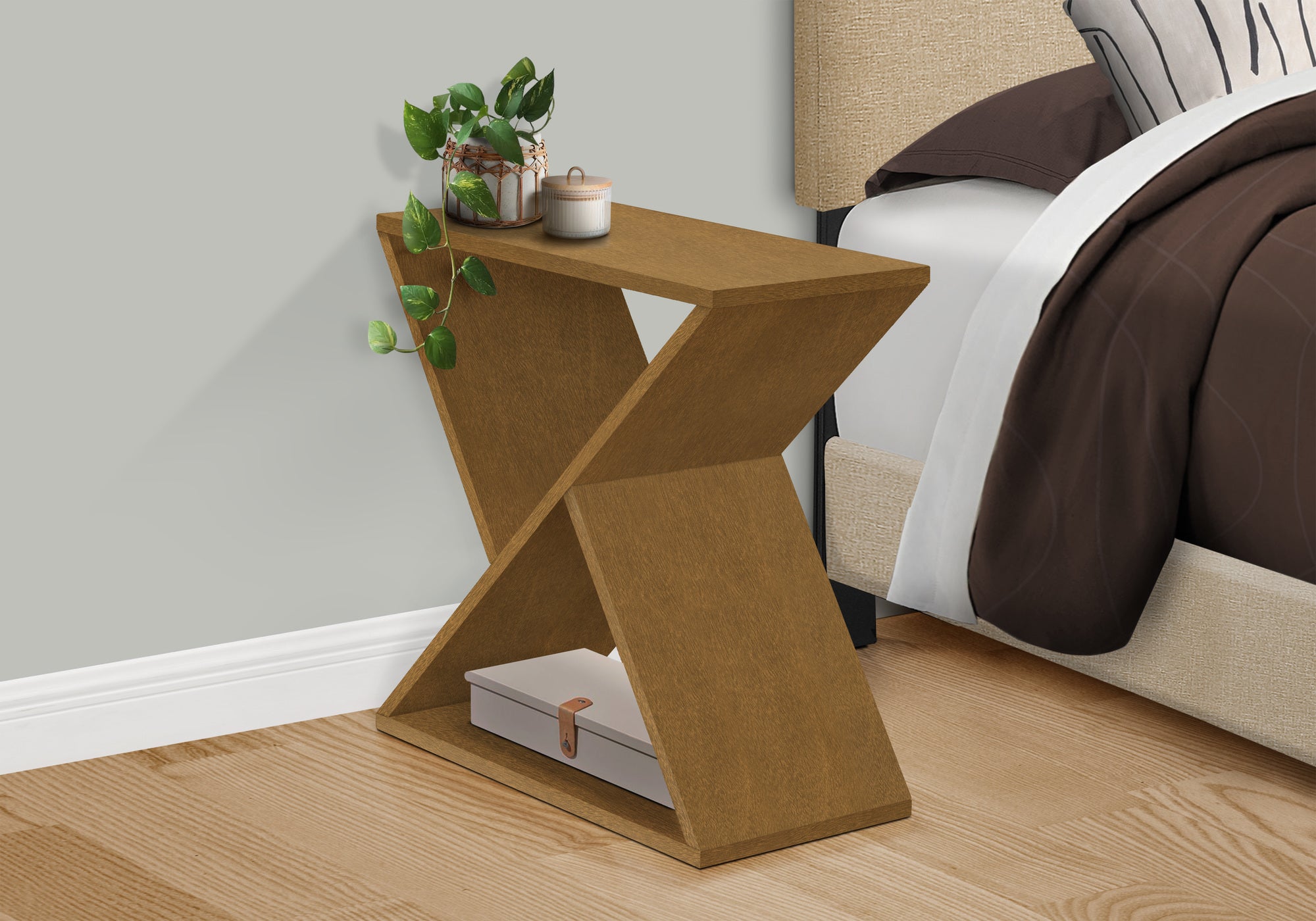 Accent Table 24"H Washed Grey Veneer End Table-Accent Table-DECOROLALA
