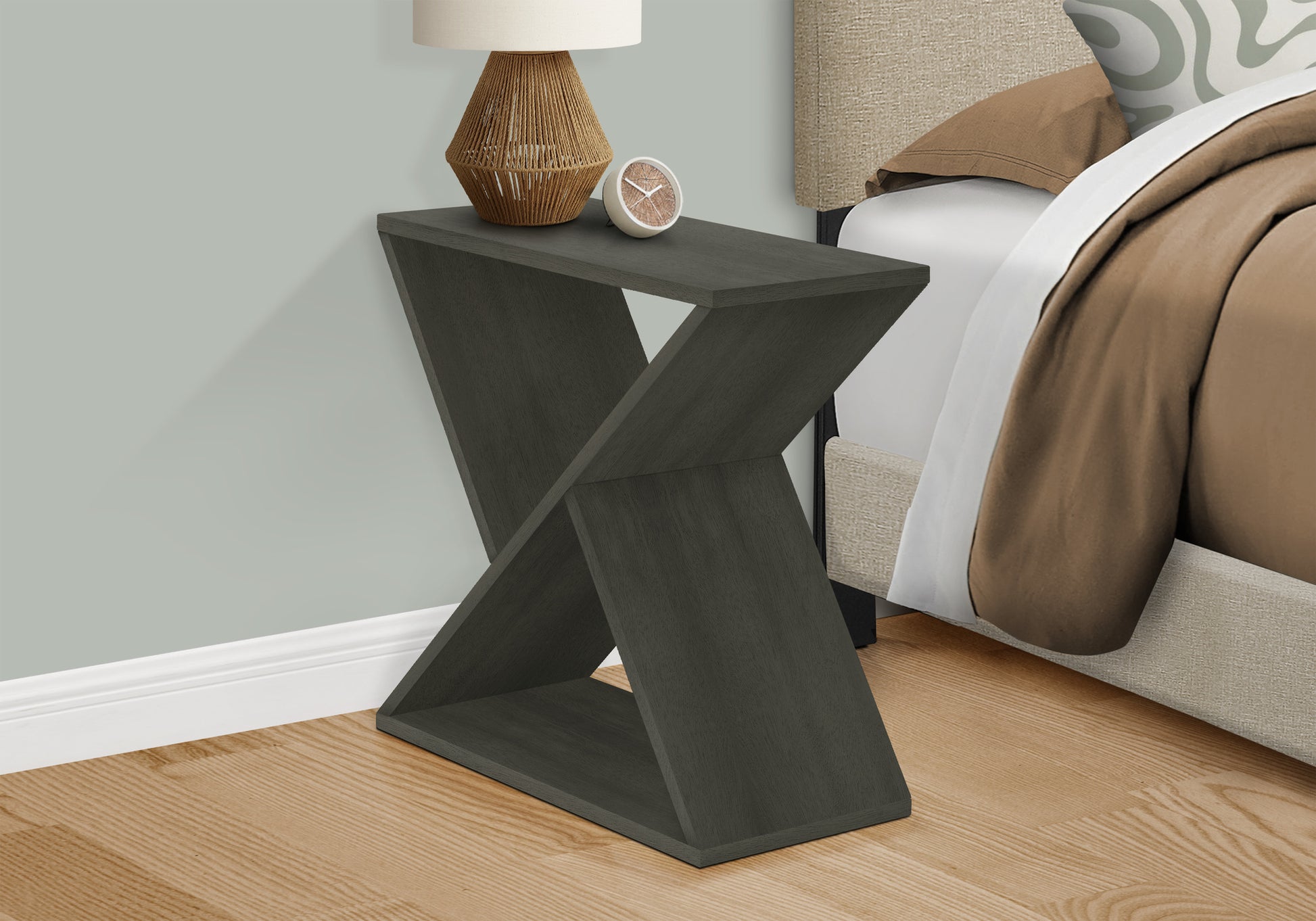 Accent Table 24"H Washed Grey Veneer End Table-Accent Table-DECOROLALA