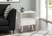 Accent Table - 24"H / White End Table With 1 Drawer-Accent Table-DECOROLALA