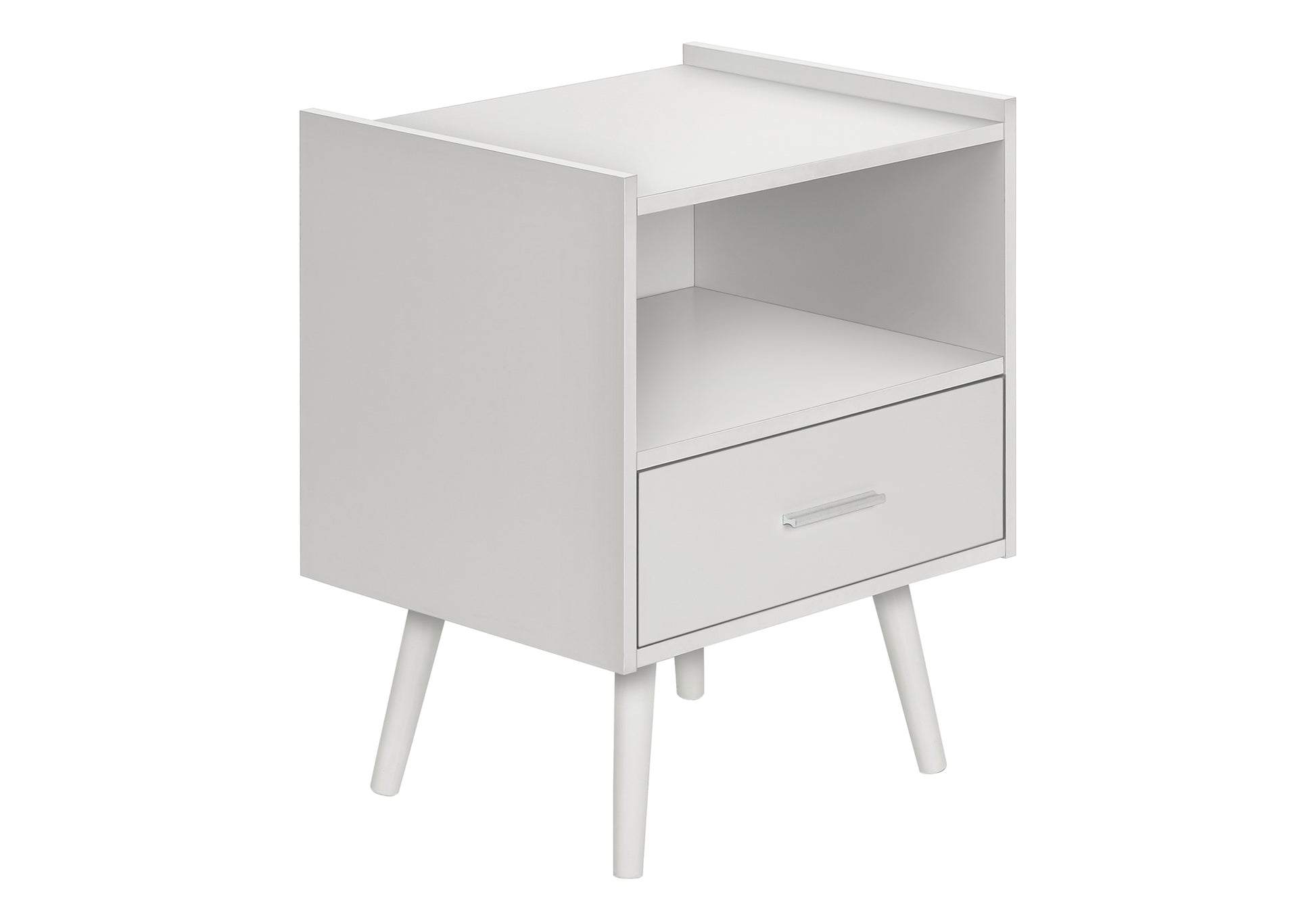 Accent Table 24"H White End Table with Drawer-Accent Table-DECOROLALA