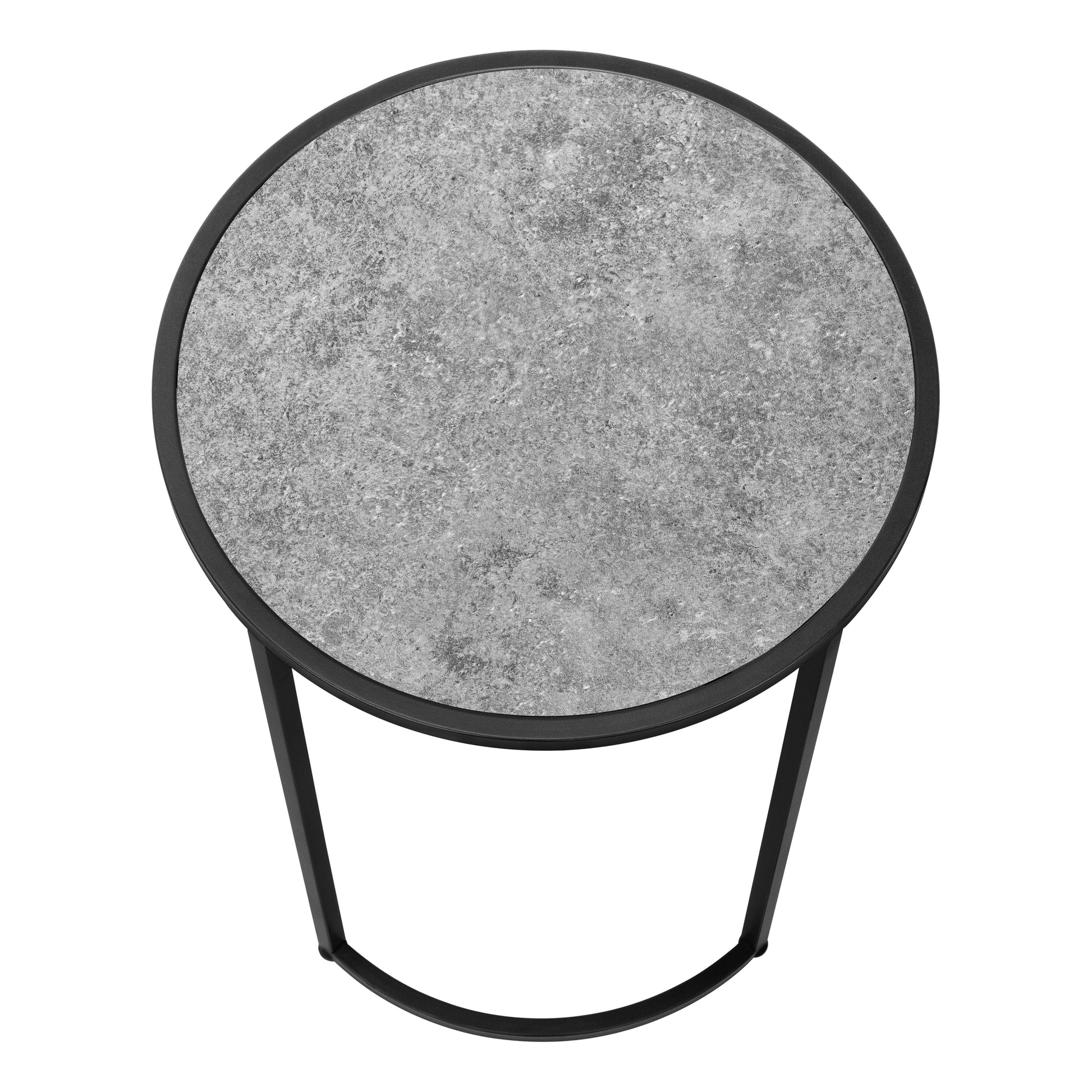 Accent Table - 24"H / White Marble-Look / Silver Metal-Accent Table-DECOROLALA