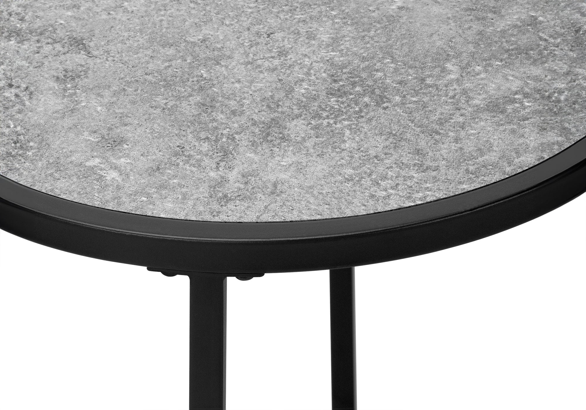 Accent Table - 24"H / White Marble-Look / Silver Metal-Accent Table-DECOROLALA