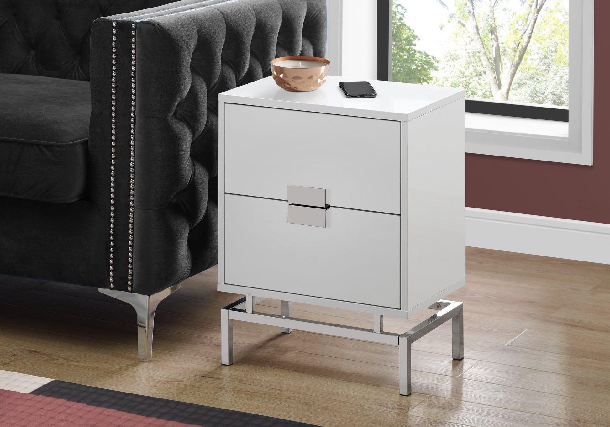 Accent Table 24"H with 2 Drawers-Accent Table-DECOROLALA
