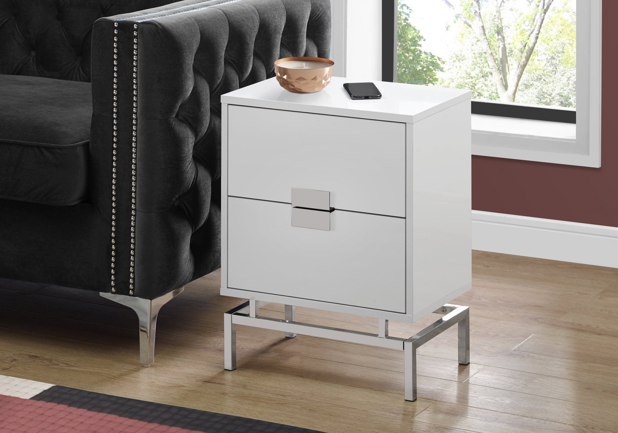 Accent Table 24"H with 2 Drawers-Accent Table-DECOROLALA
