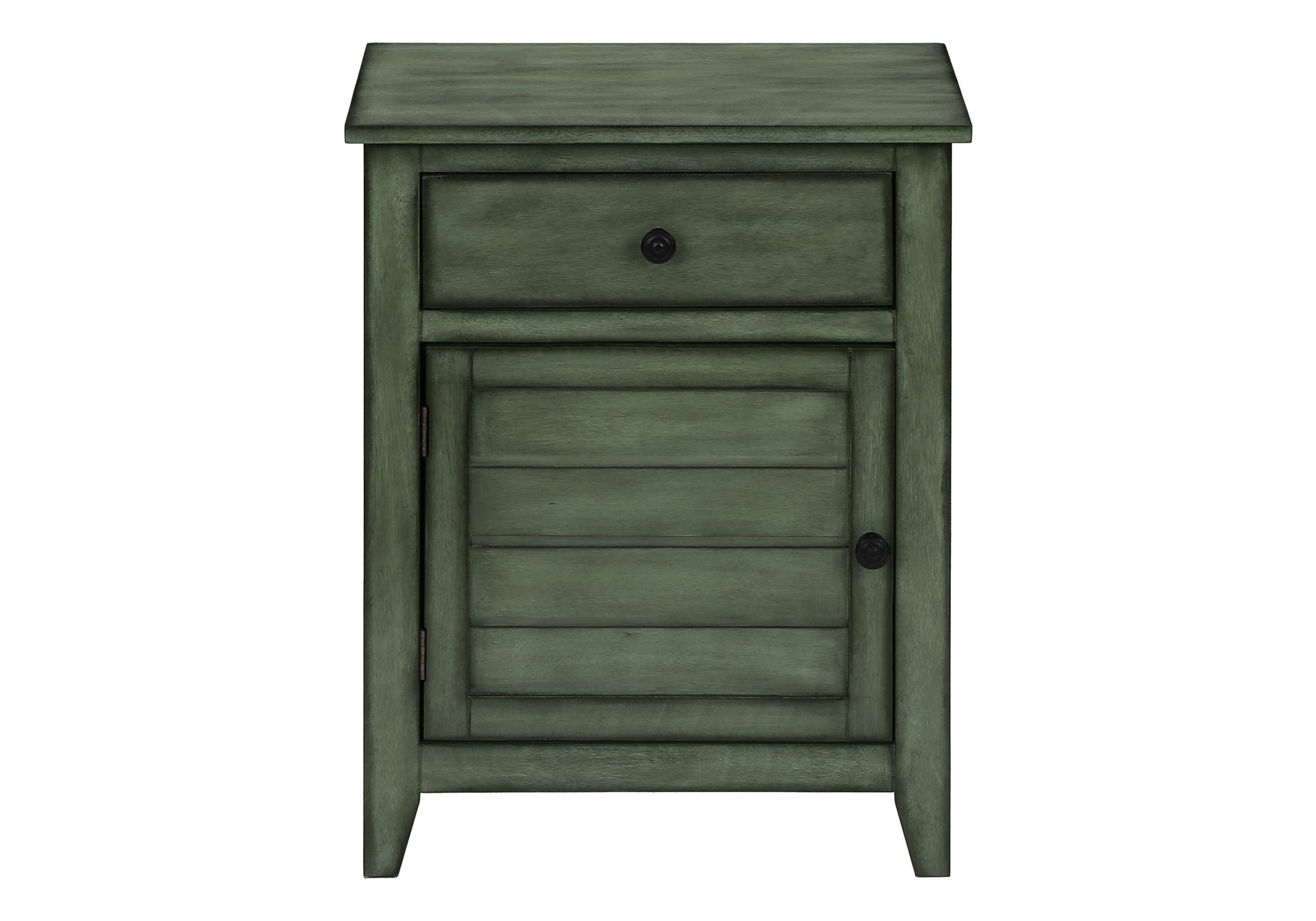 Accent Table 25"H Antique Green Veneer w/ Storage-Accent Table-DECOROLALA