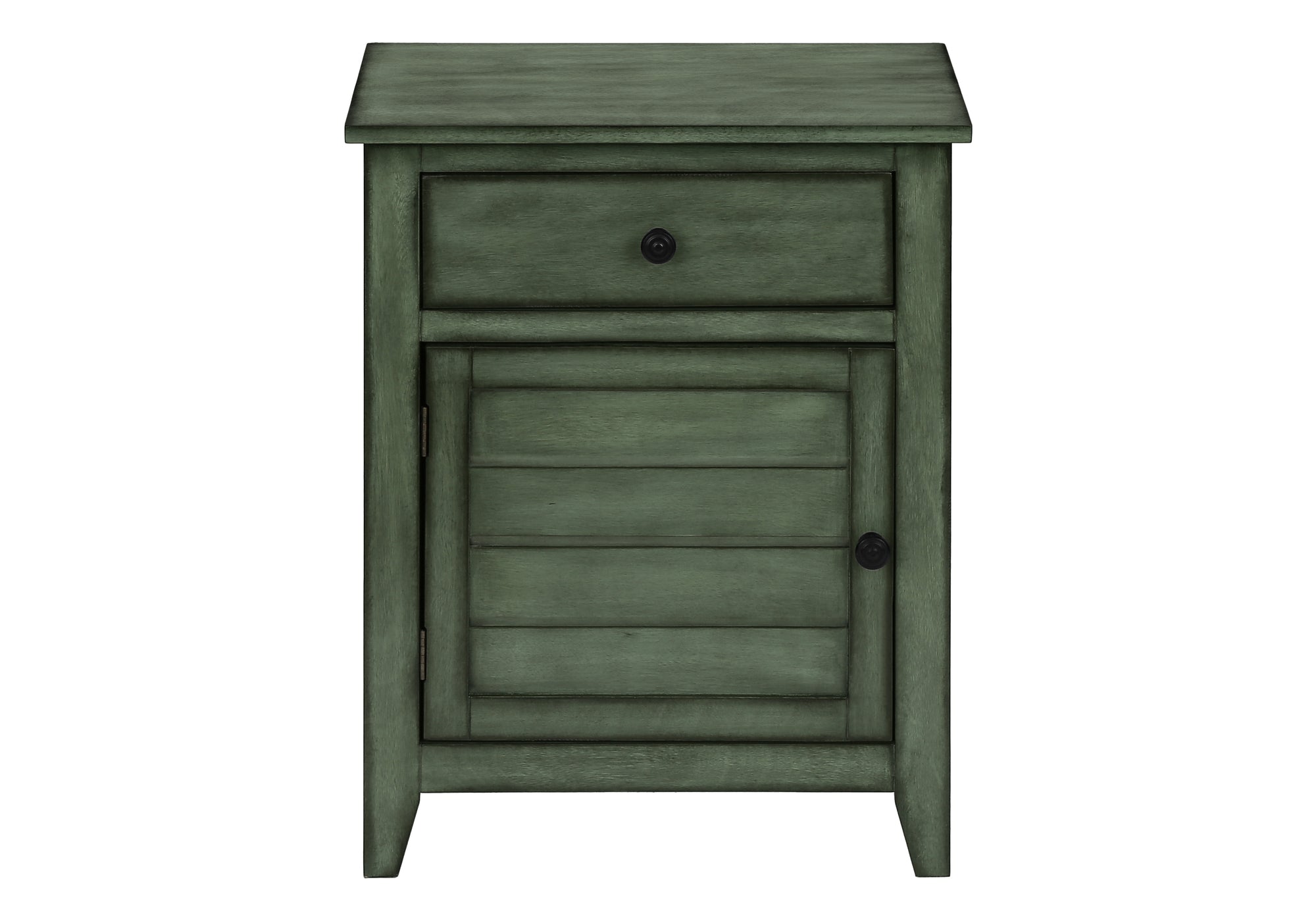 Accent Table 25"H Antique Green Veneer w/ Storage-Accent Table-DECOROLALA
