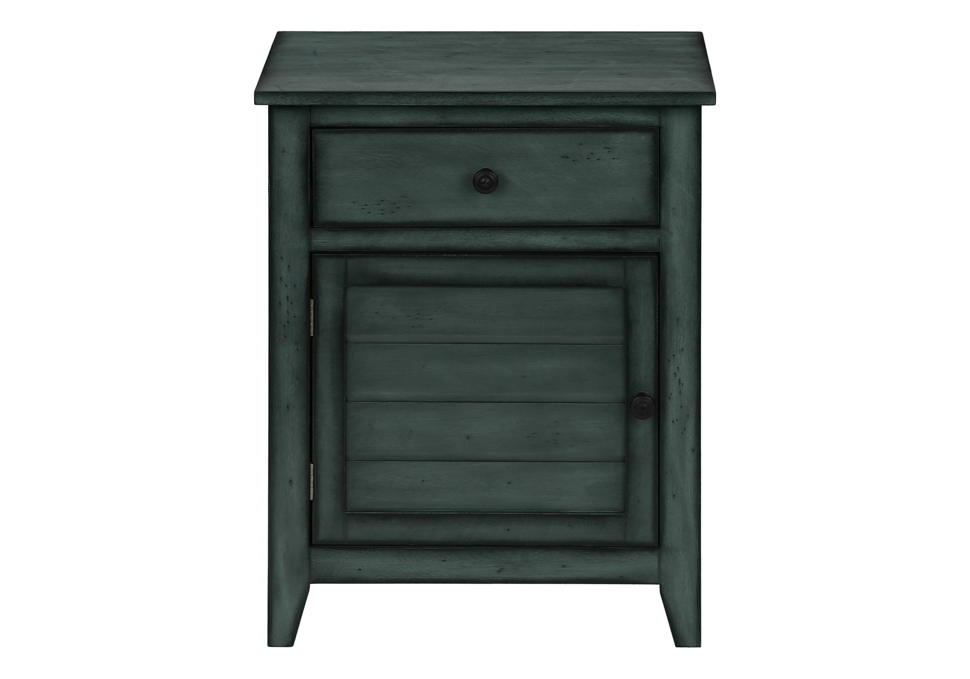 Accent Table 25"H Antique Green Veneer w/ Storage-Accent Table-DECOROLALA