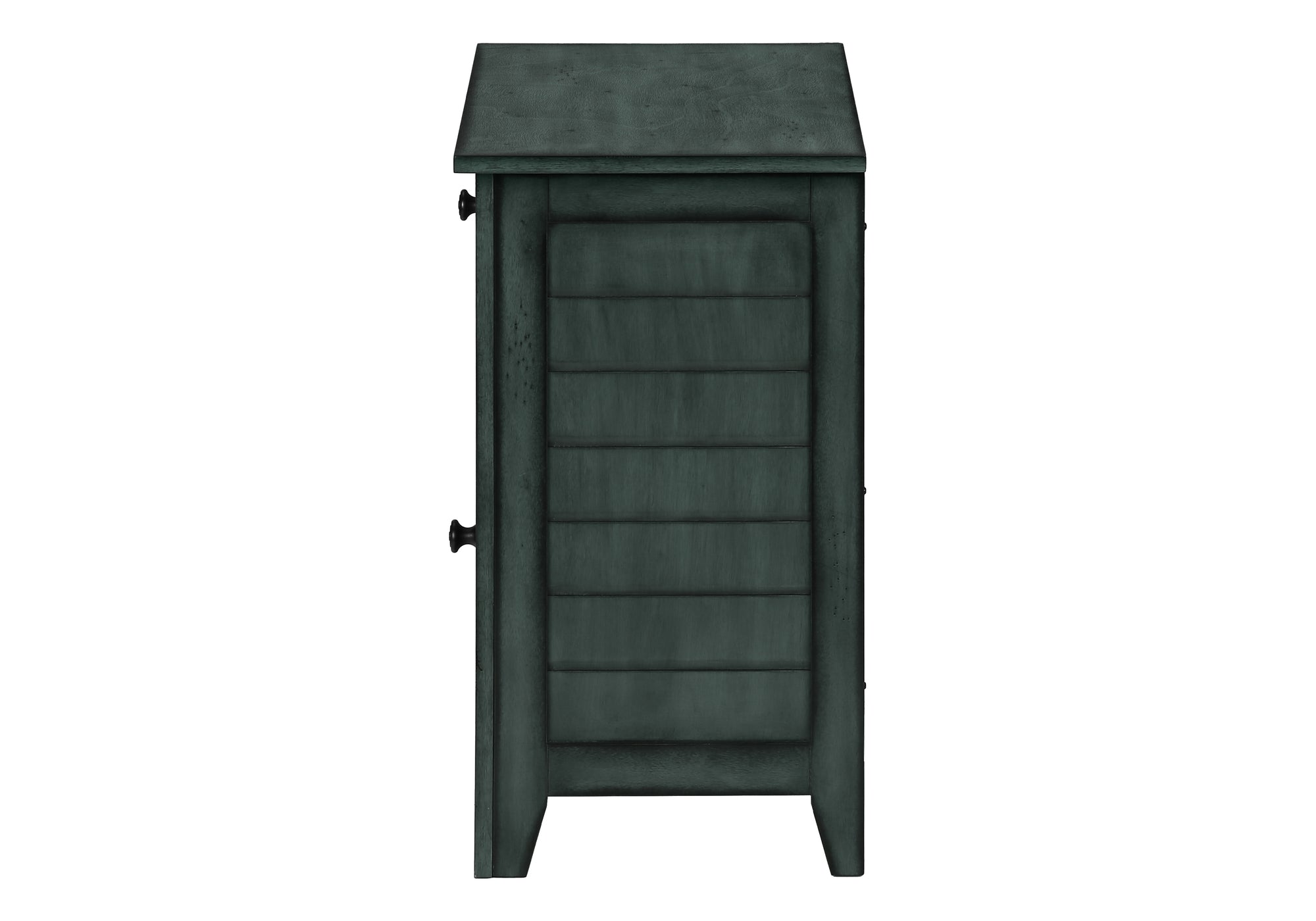 Accent Table 25"H Antique Green Veneer w/ Storage-Accent Table-DECOROLALA