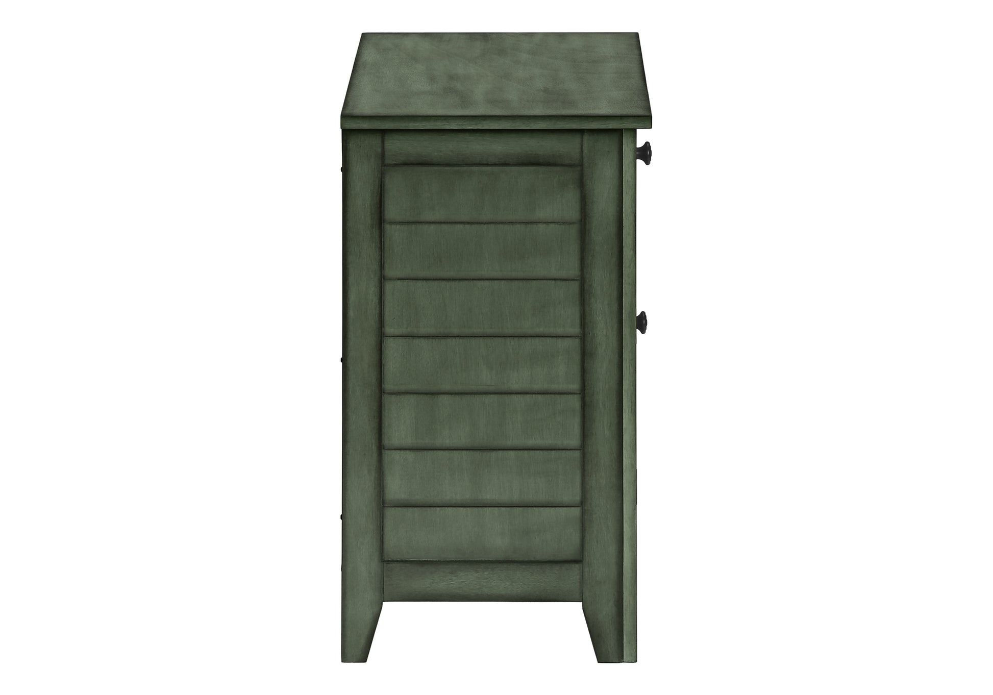 Accent Table 25"H Antique Green Veneer w/ Storage-Accent Table-DECOROLALA
