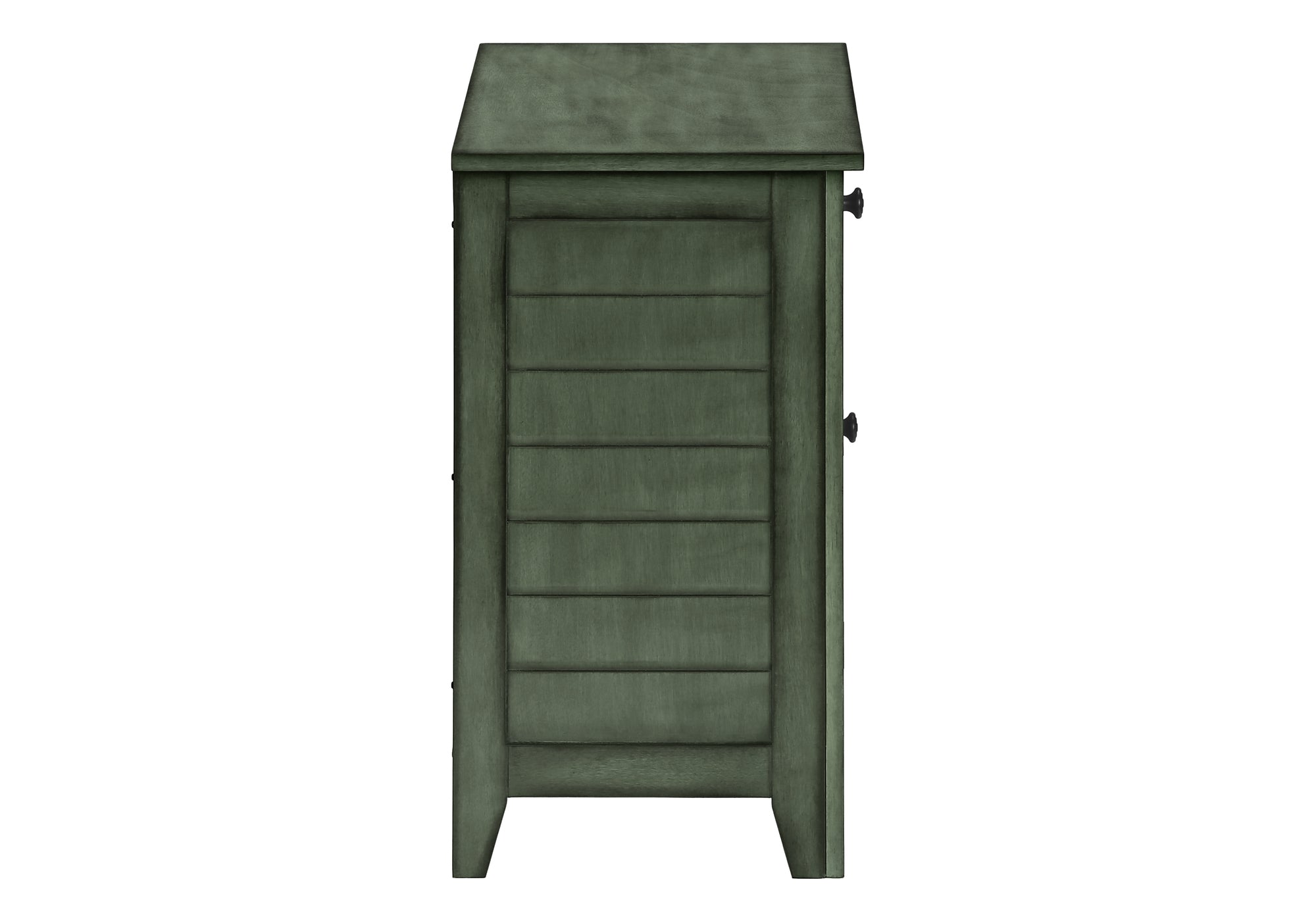 Accent Table 25"H Antique Green Veneer w/ Storage-Accent Table-DECOROLALA