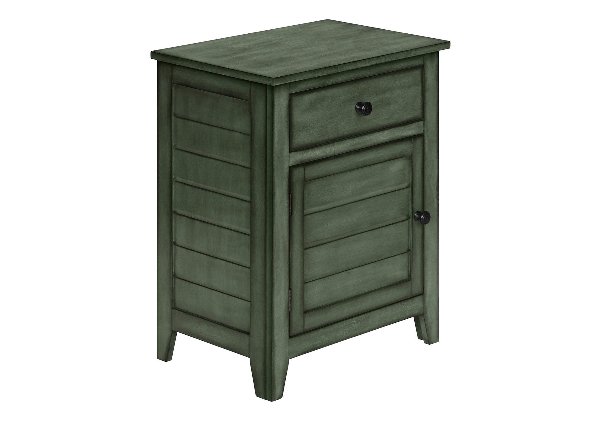 Accent Table 25"H Antique Green Veneer w/ Storage-Accent Table-DECOROLALA