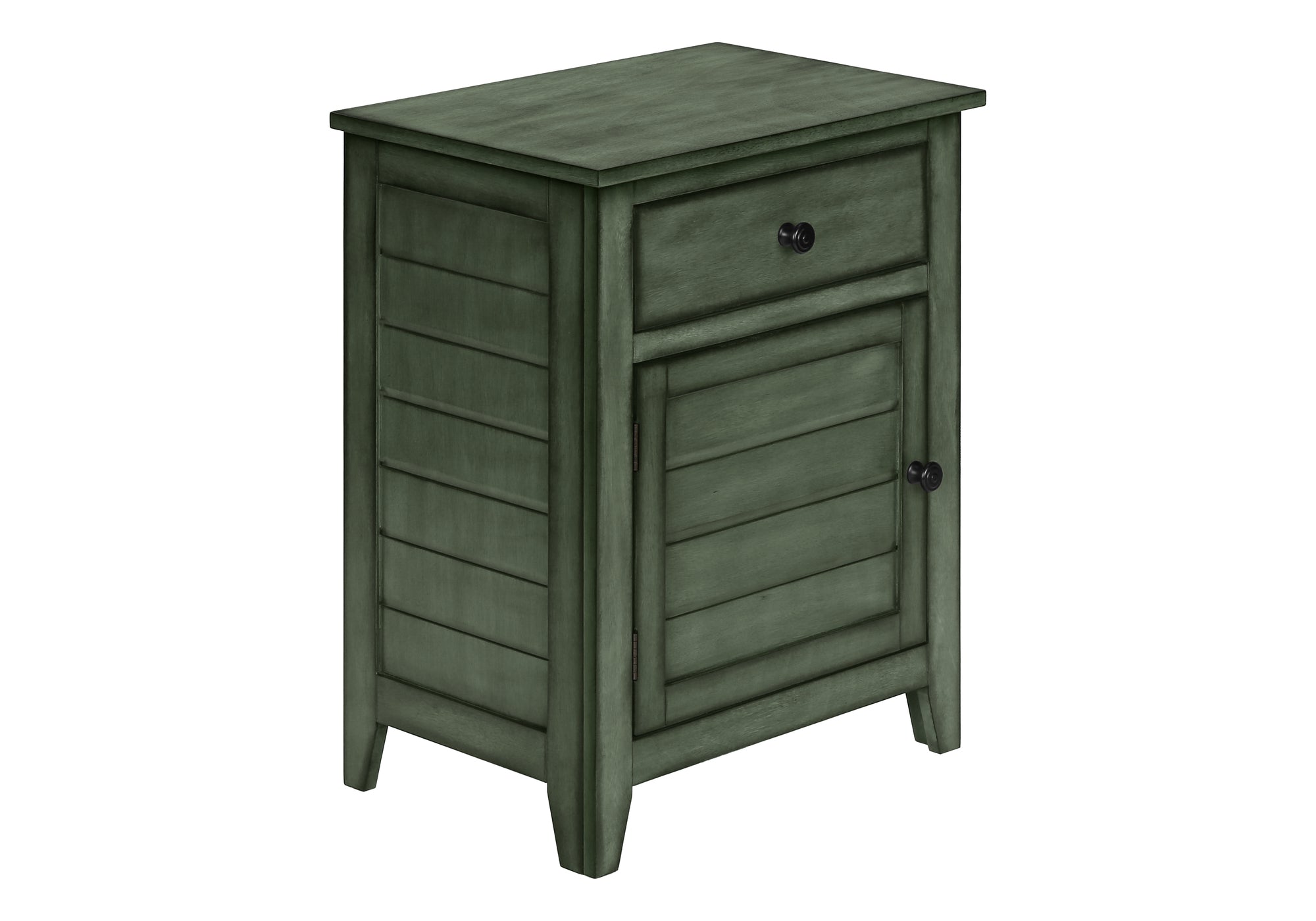 Accent Table 25"H Antique Green Veneer w/ Storage-Accent Table-DECOROLALA