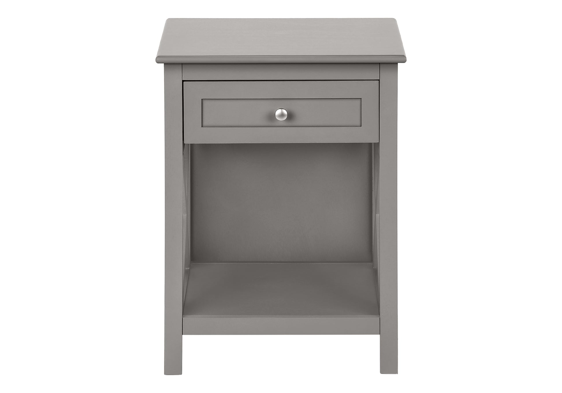 Accent Table 25"H Antique White Veneer with Drawer-Accent Table-DECOROLALA