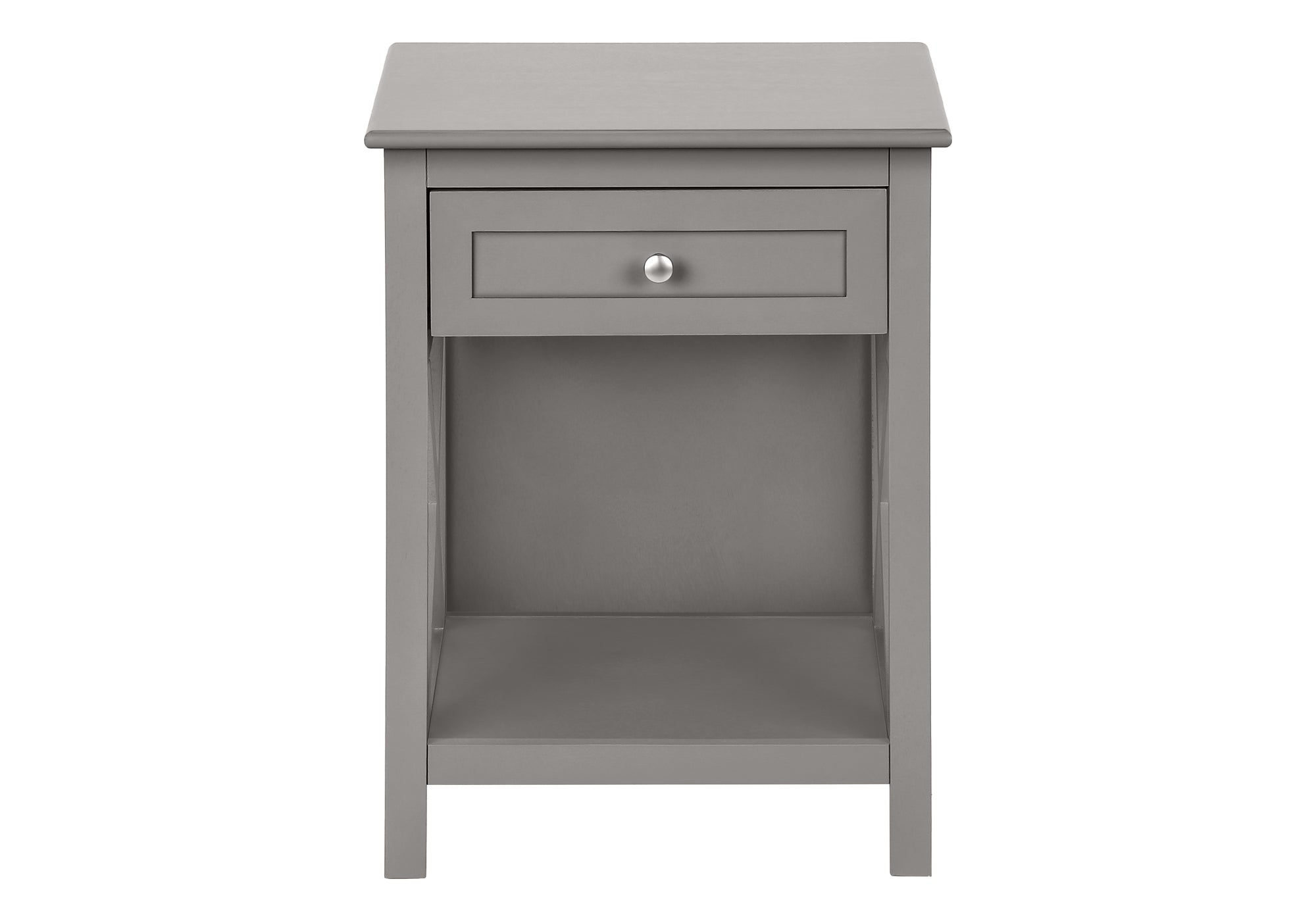 Accent Table 25"H Antique White Veneer with Drawer-Accent Table-DECOROLALA