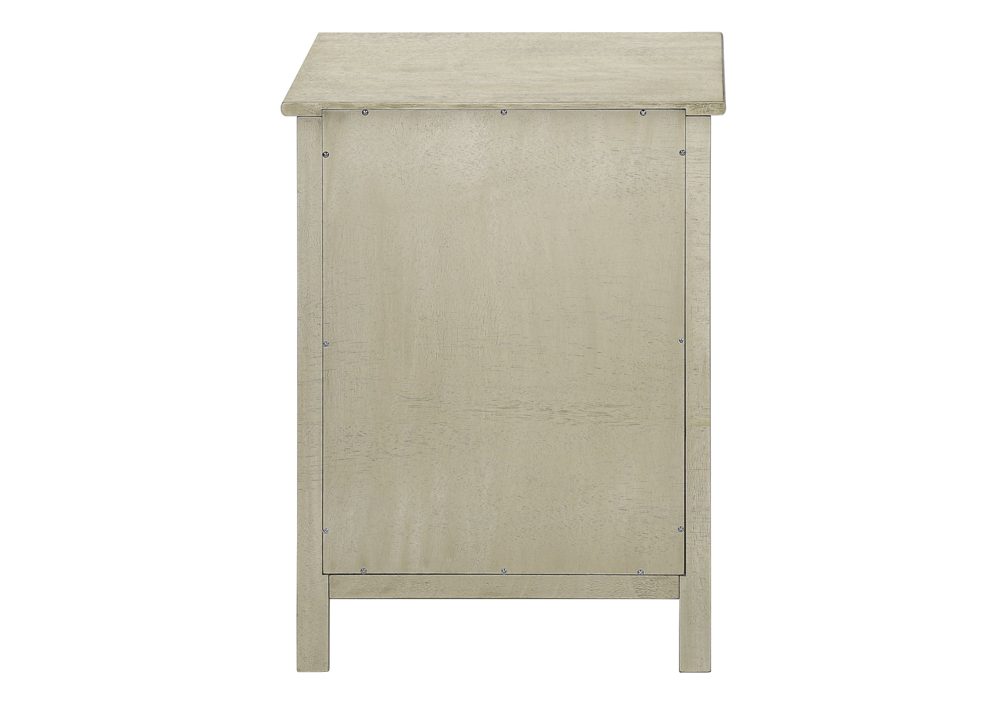 Accent Table 25"H Antique White Veneer with Drawer-Accent Table-DECOROLALA
