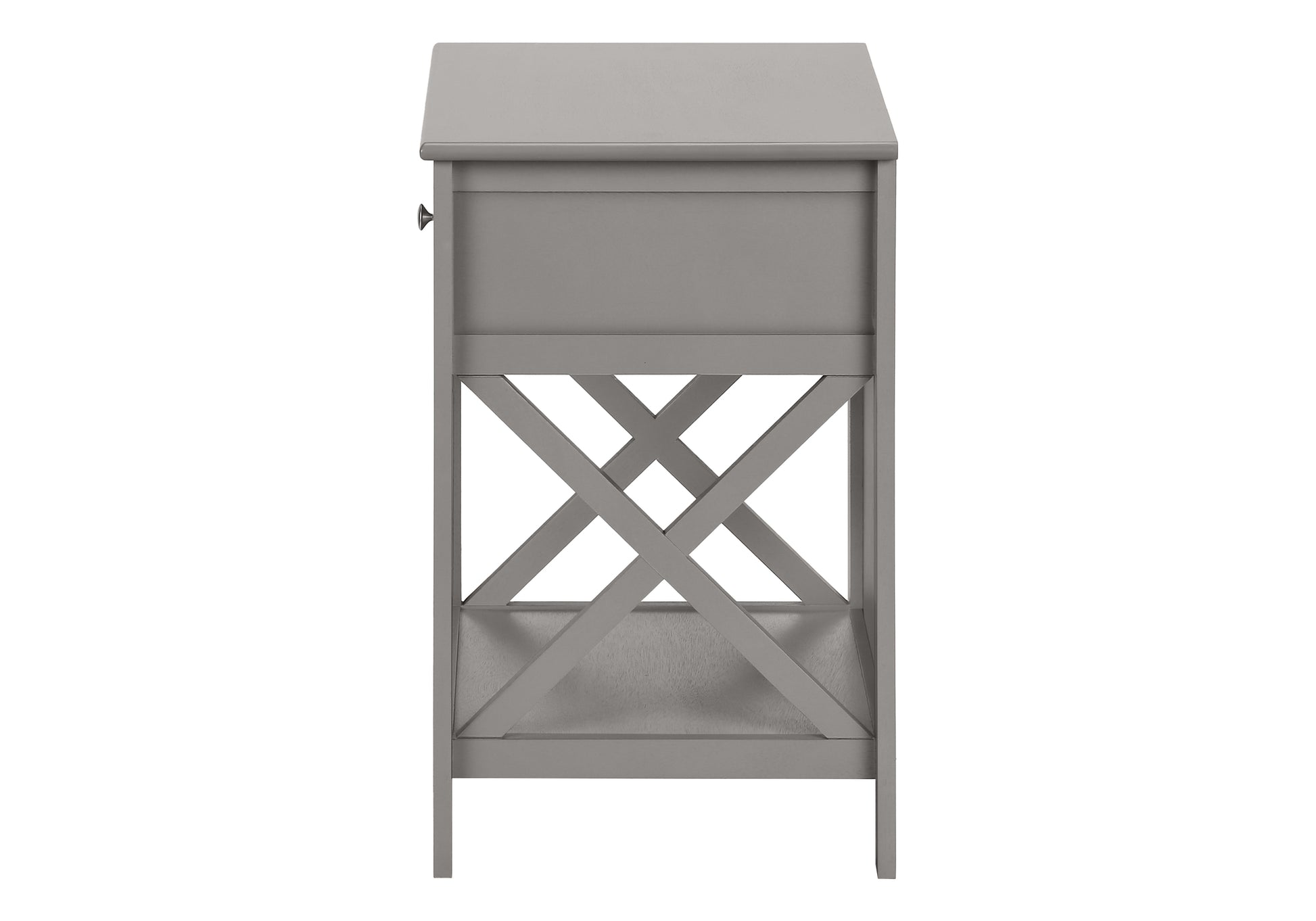 Accent Table 25"H Antique White Veneer with Drawer-Accent Table-DECOROLALA