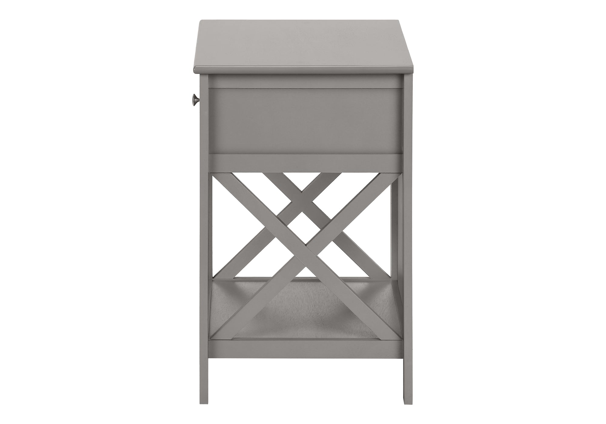 Accent Table 25"H Antique White Veneer with Drawer-Accent Table-DECOROLALA