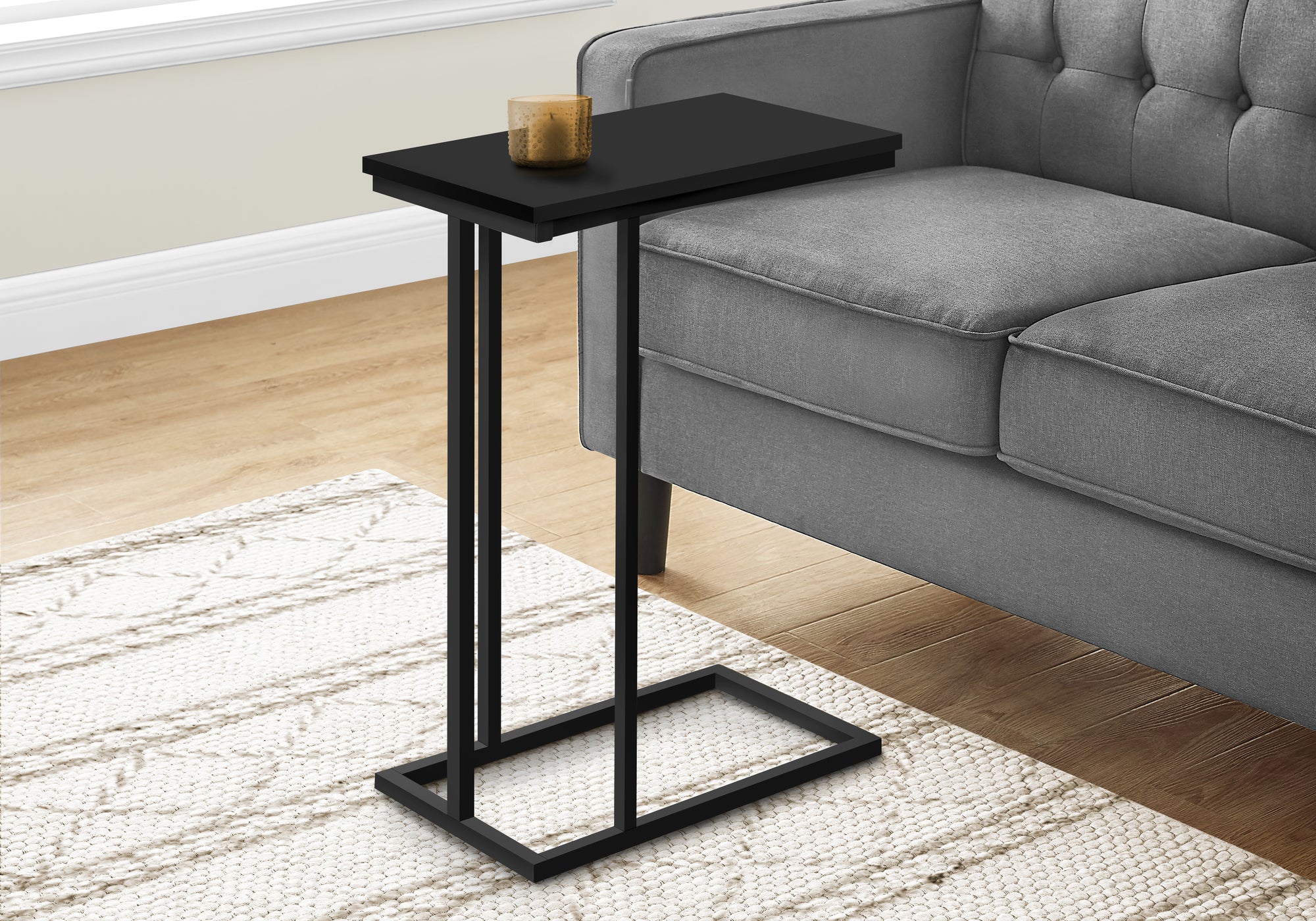 Accent Table - 25"H - Black Laminate C Shape-Accent Table-DECOROLALA