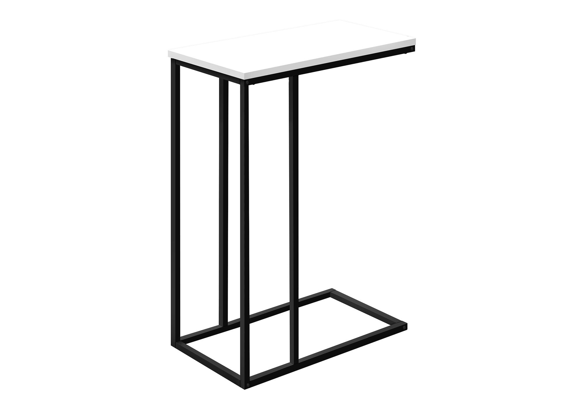 Accent Table 25"H C-Shape White/Black Metal-Accent Table-DECOROLALA