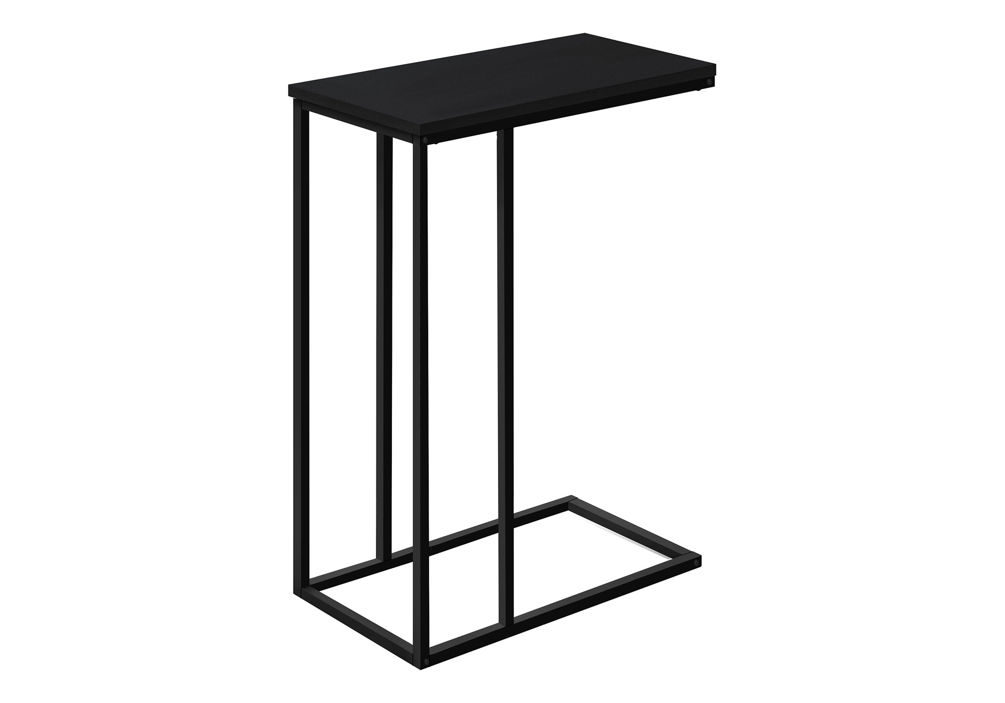 Accent Table 25"H C-Shape White/Black Metal-Accent Table-DECOROLALA