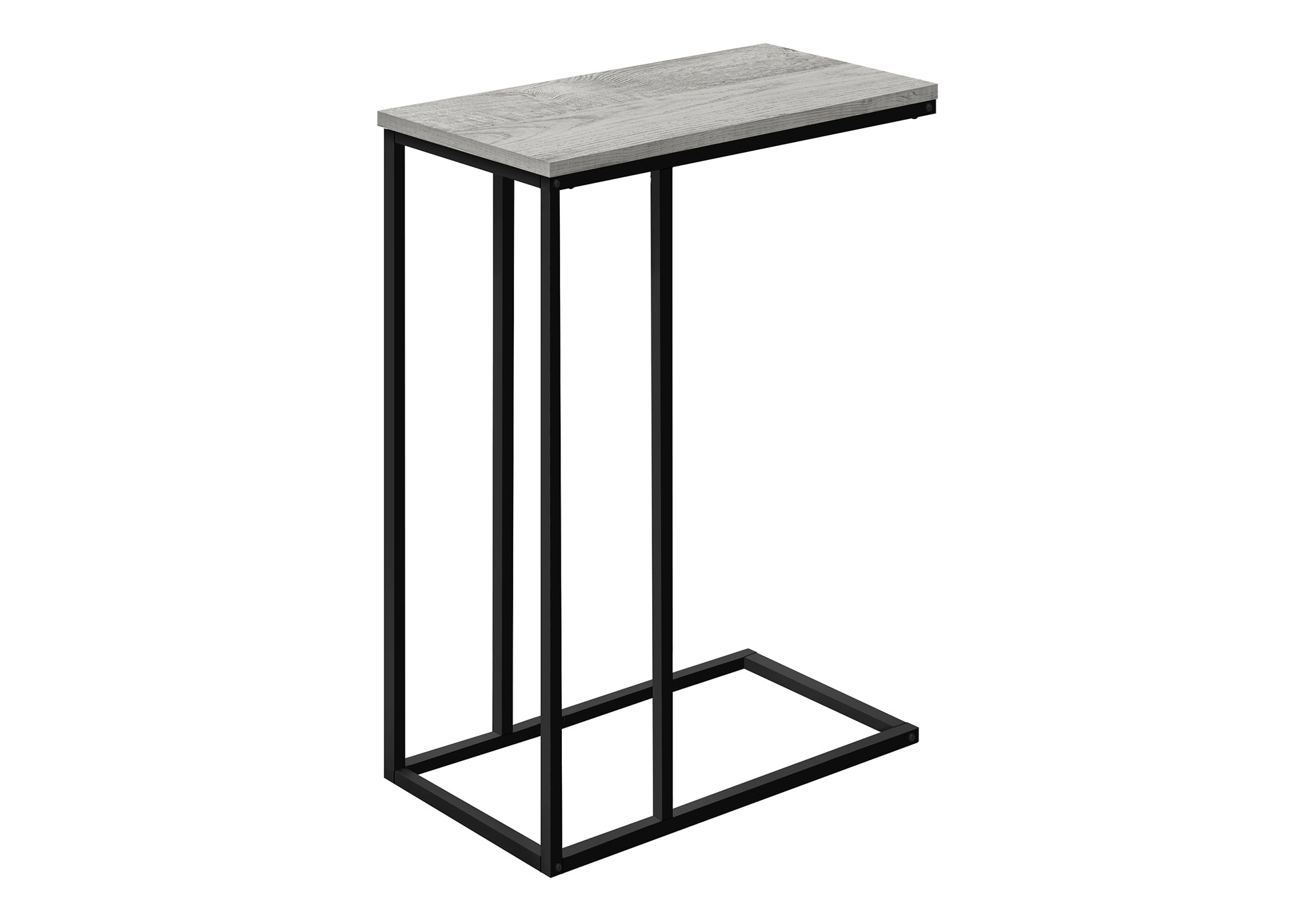 Accent Table 25"H C-Shape White/Black Metal-Accent Table-DECOROLALA
