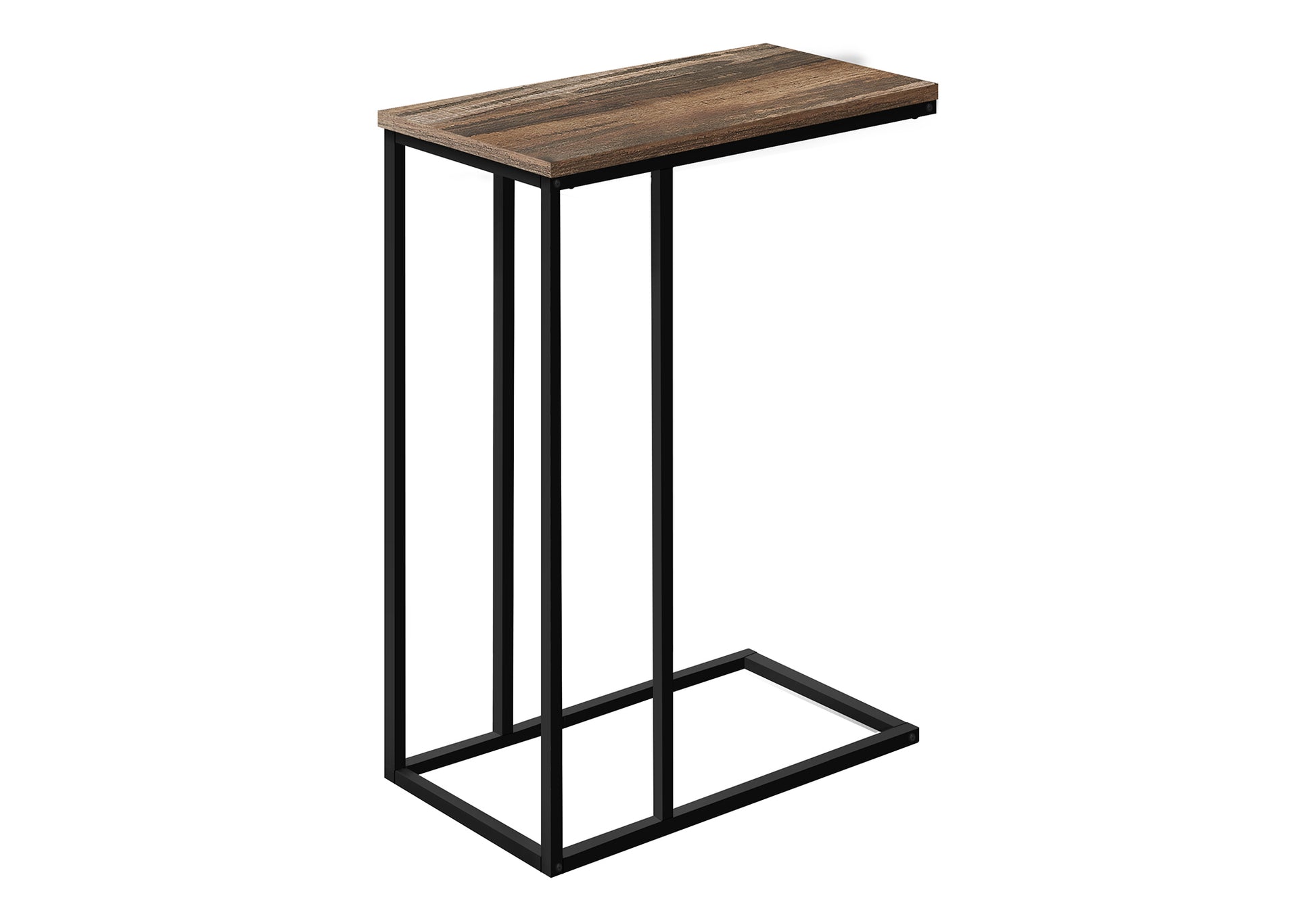Accent Table 25"H C-Shape White/Black Metal-Accent Table-DECOROLALA