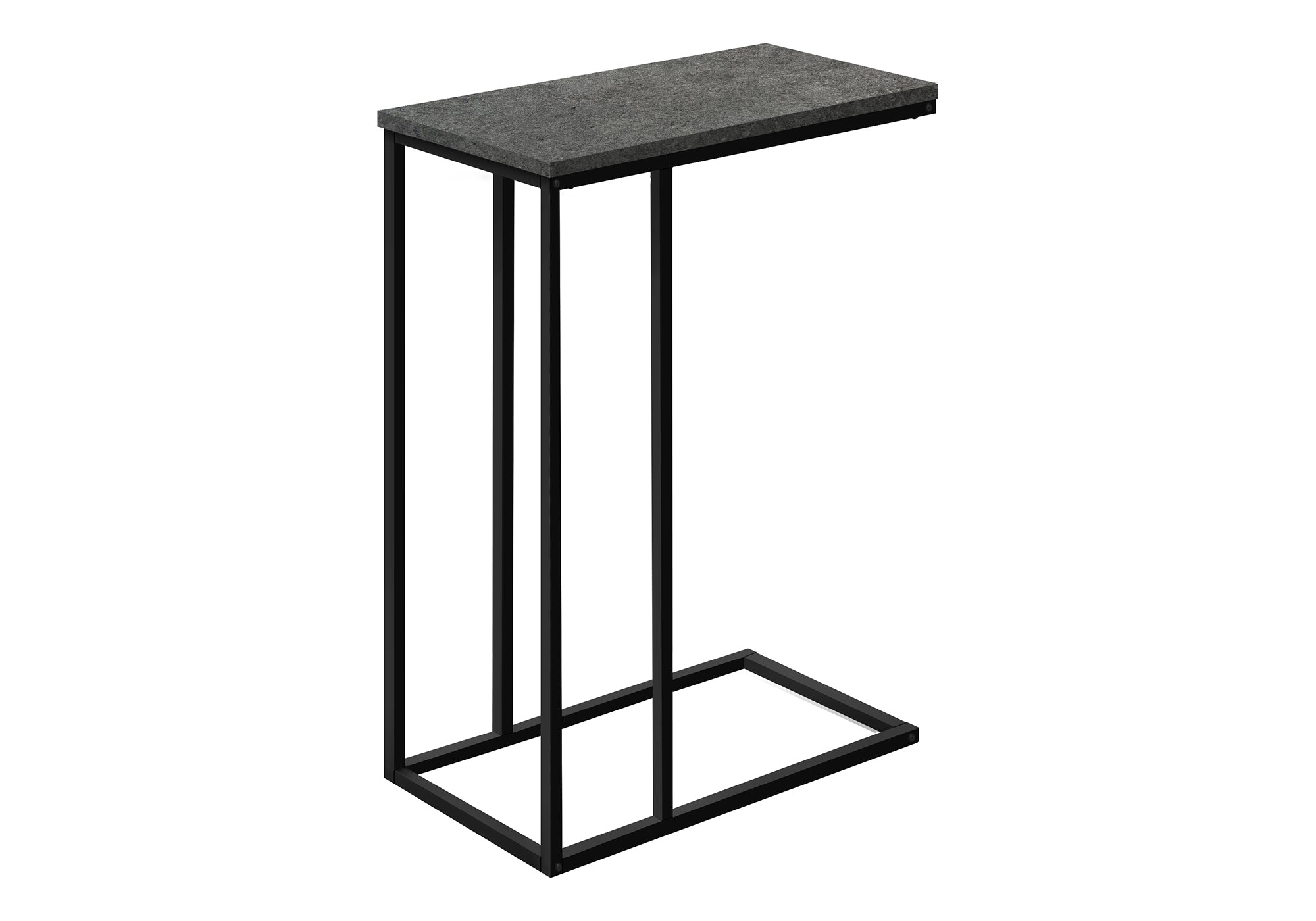 Accent Table 25"H C-Shape White/Black Metal-Accent Table-DECOROLALA