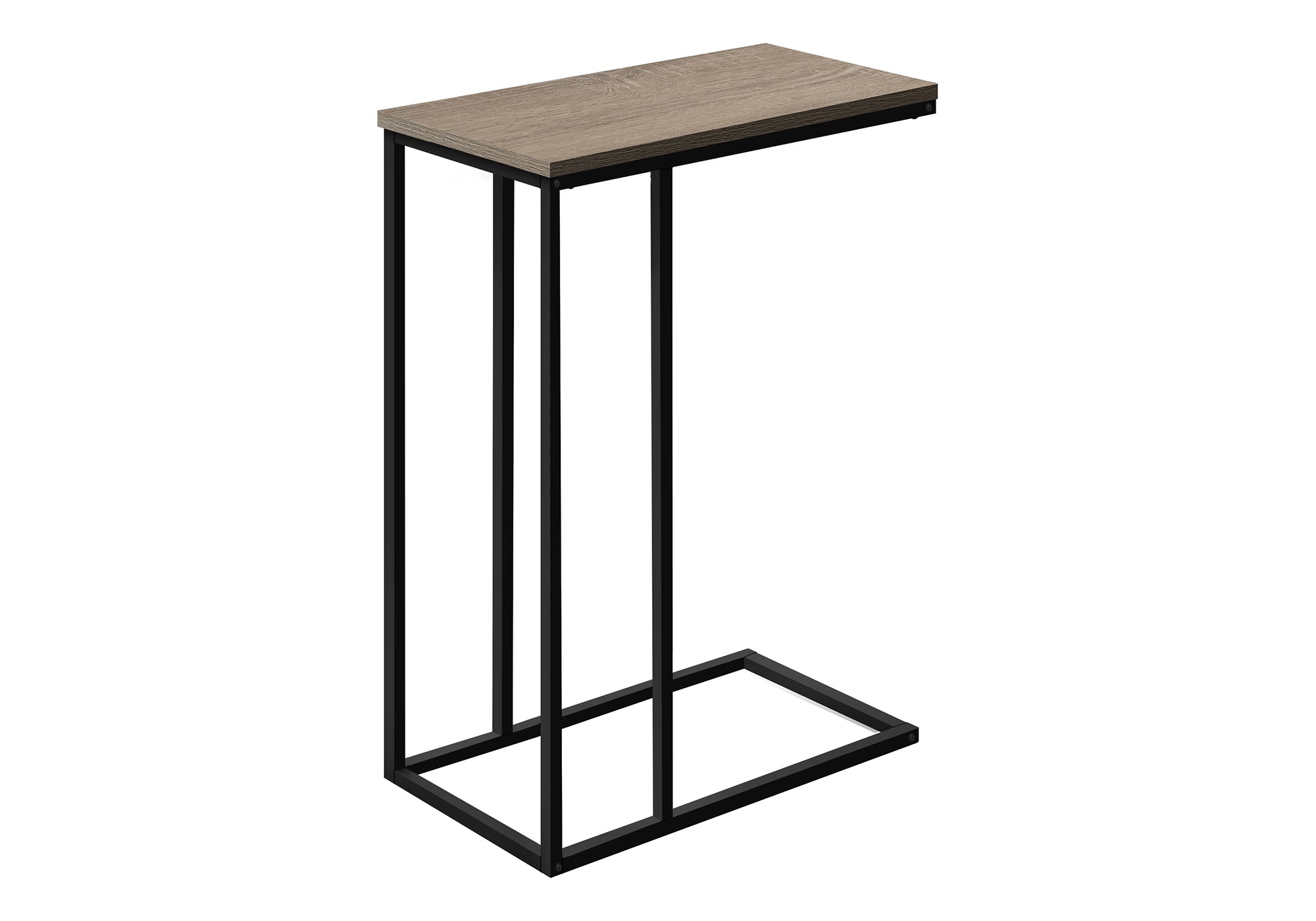 Accent Table 25"H C-Shape White/Black Metal-Accent Table-DECOROLALA