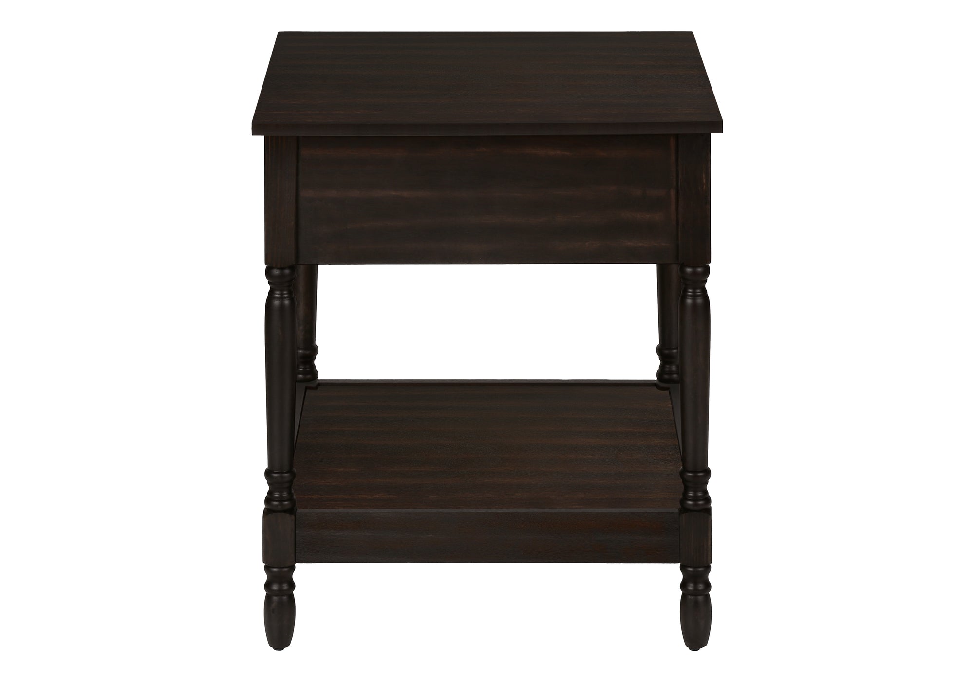 Accent Table - 25"H Dark Walnut Veneer End Table-Accent Table-DECOROLALA