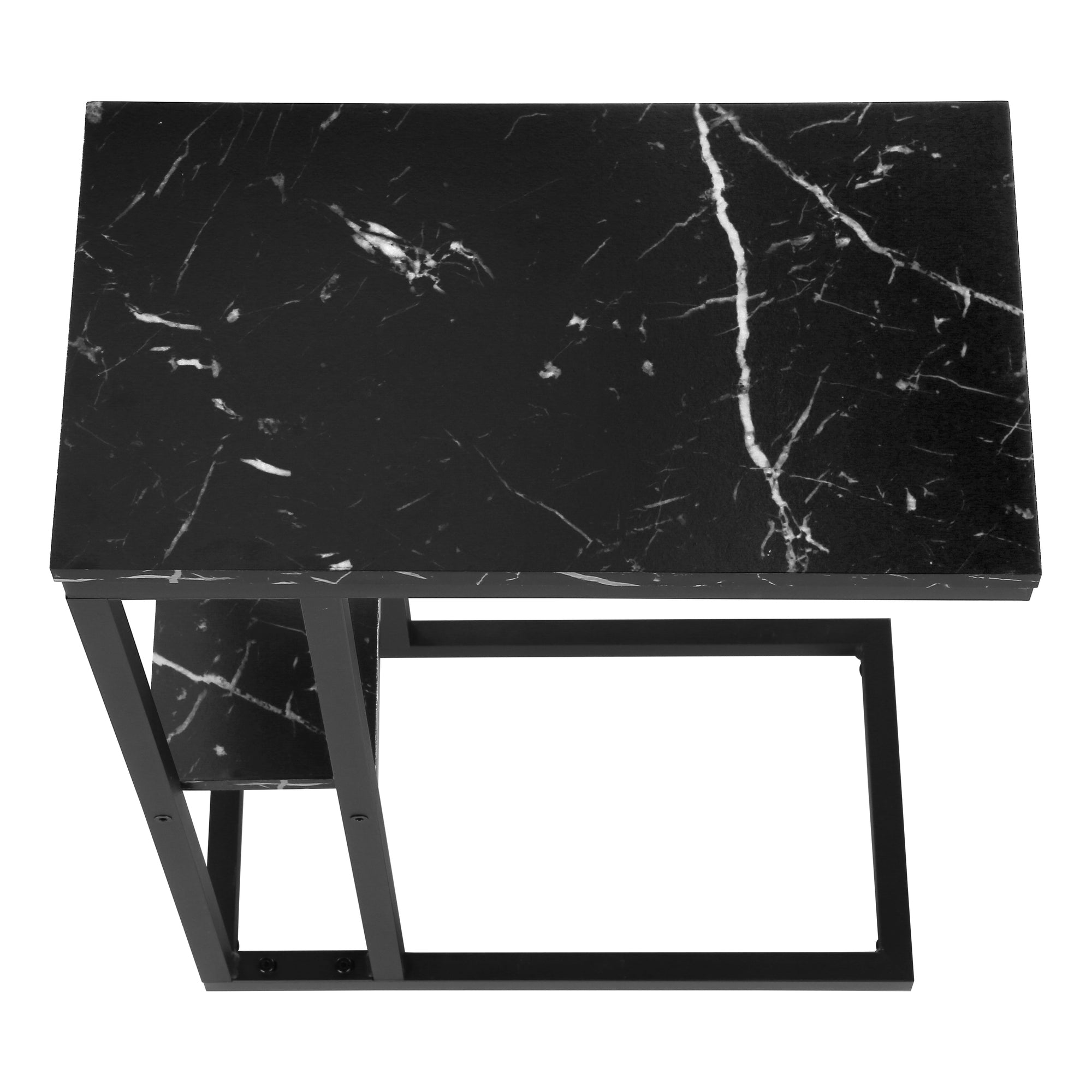 Accent Table - 25"H / Espresso / Black Metal-Accent Table-DECOROLALA