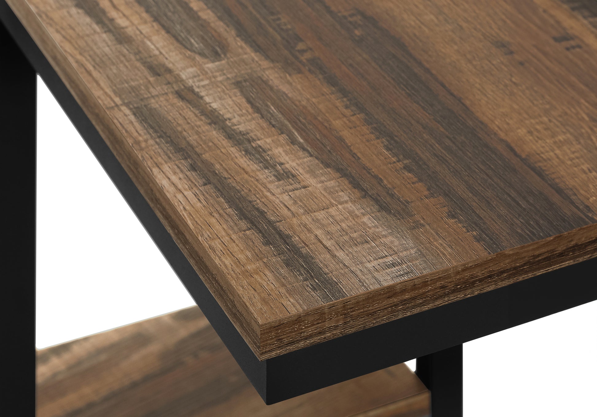 Accent Table - 25"H / Espresso / Black Metal-Accent Table-DECOROLALA