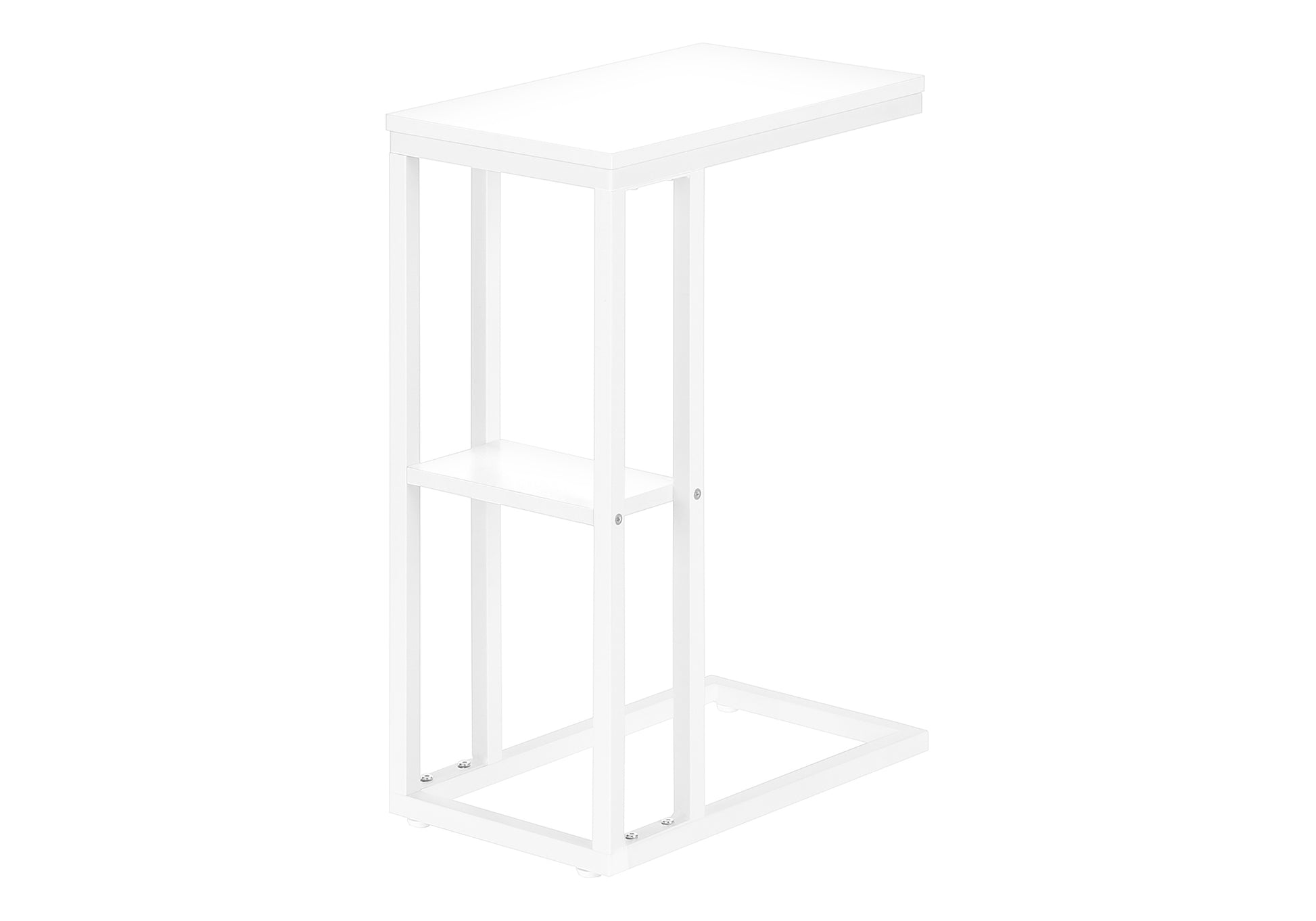 Accent Table 25"H Espresso C-Shaped With Shelf-Accent Table-DECOROLALA