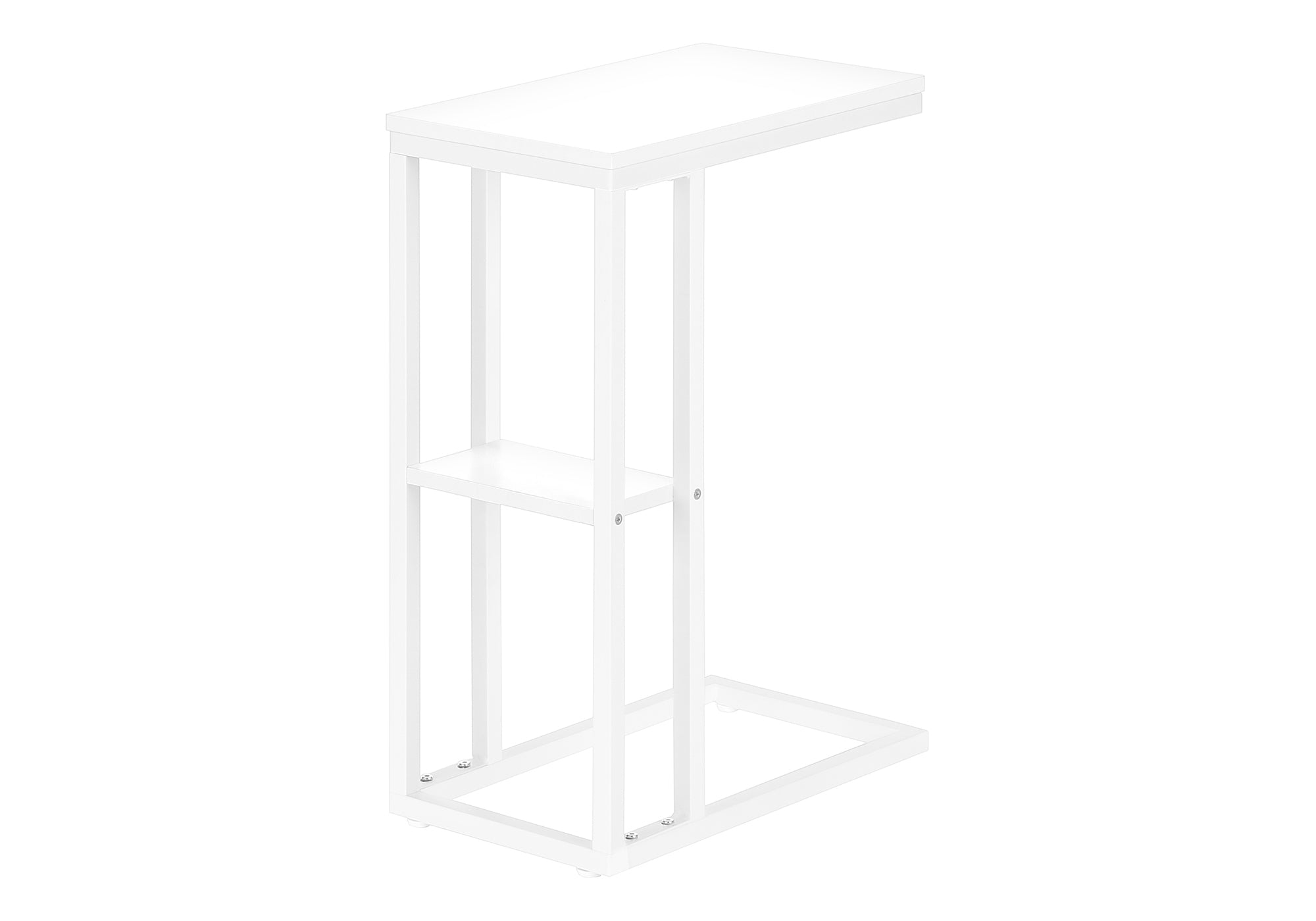 Accent Table 25"H Espresso C-Shaped With Shelf-Accent Table-DECOROLALA