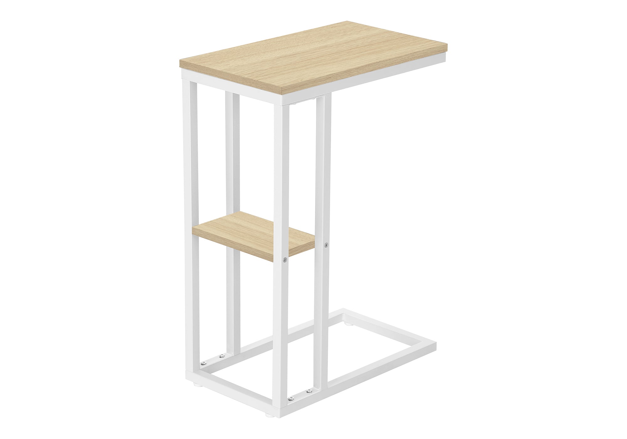 Accent Table 25"H Espresso C-Shaped With Shelf-Accent Table-DECOROLALA