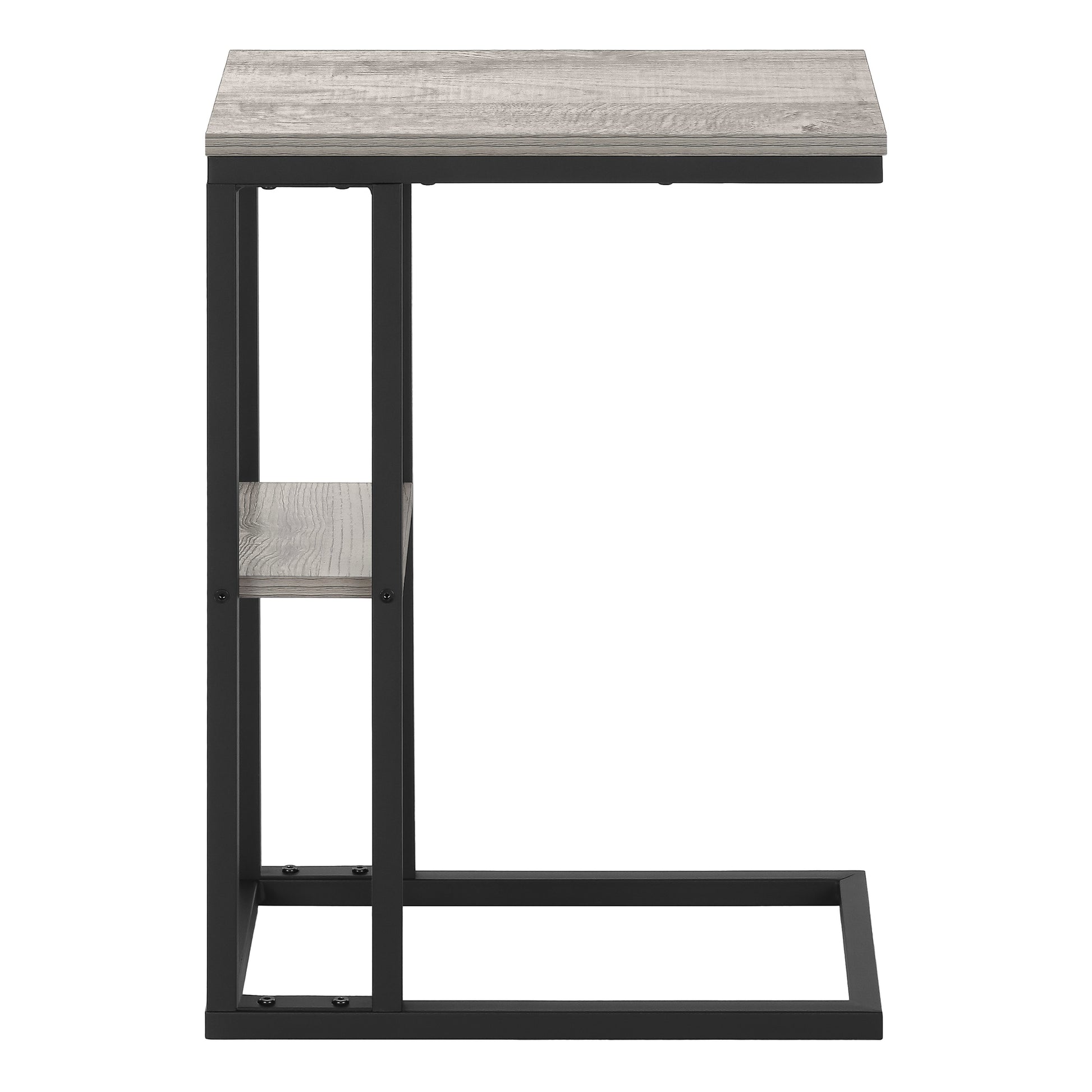 Accent Table 25"H Espresso C-Shaped With Shelf-Accent Table-DECOROLALA