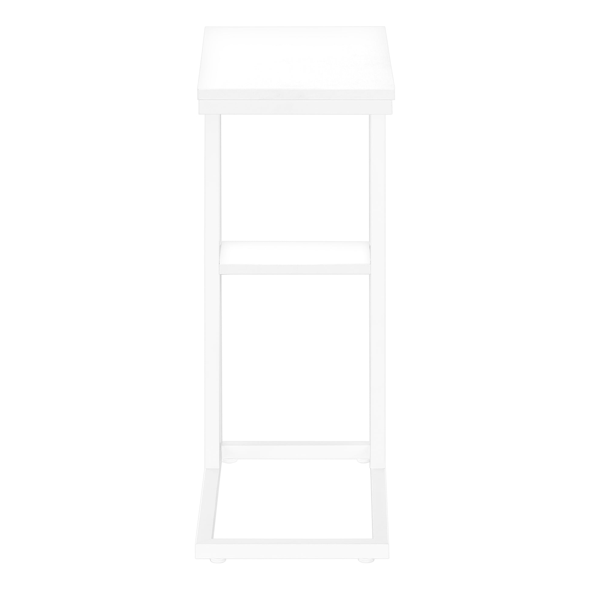 Accent Table 25"H Espresso C-Shaped With Shelf-Accent Table-DECOROLALA