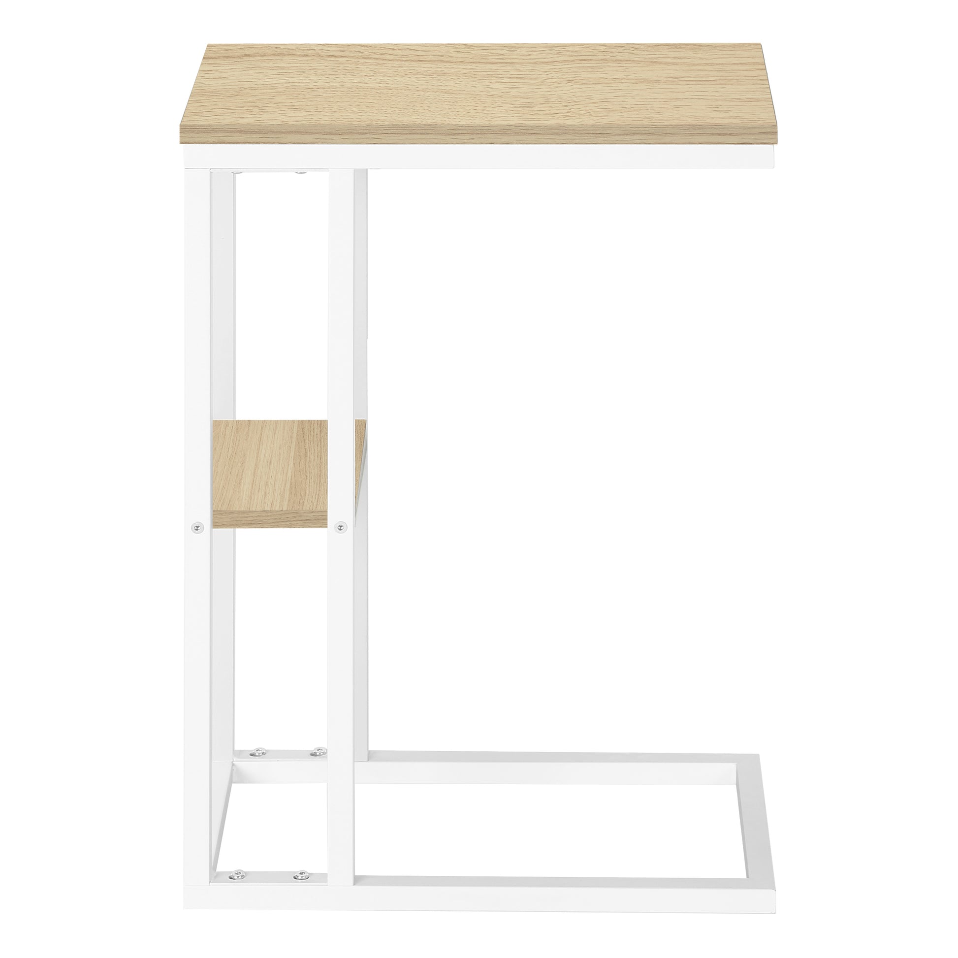 Accent Table 25"H Espresso C-Shaped With Shelf-Accent Table-DECOROLALA