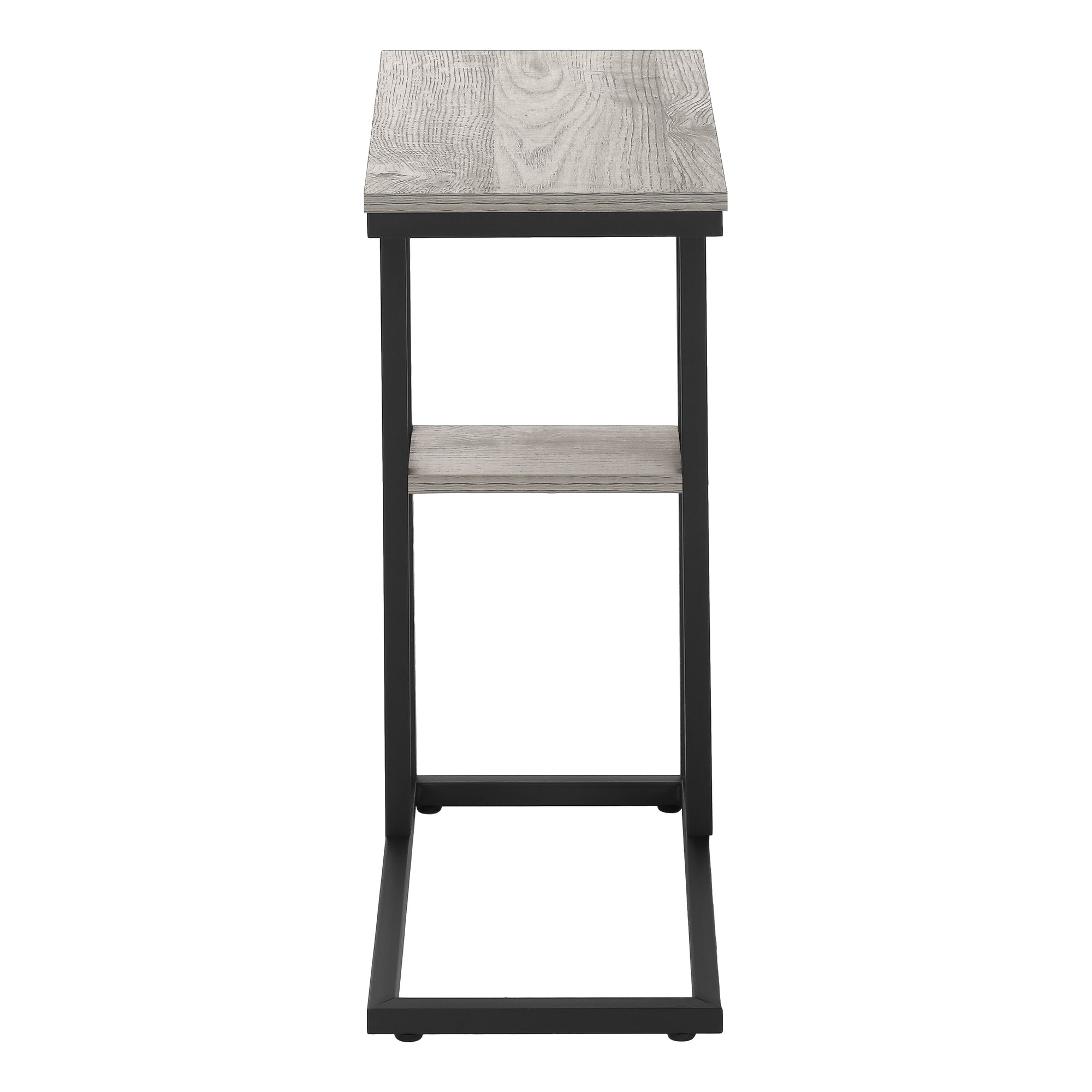 Accent Table 25"H Espresso C-Shaped With Shelf-Accent Table-DECOROLALA