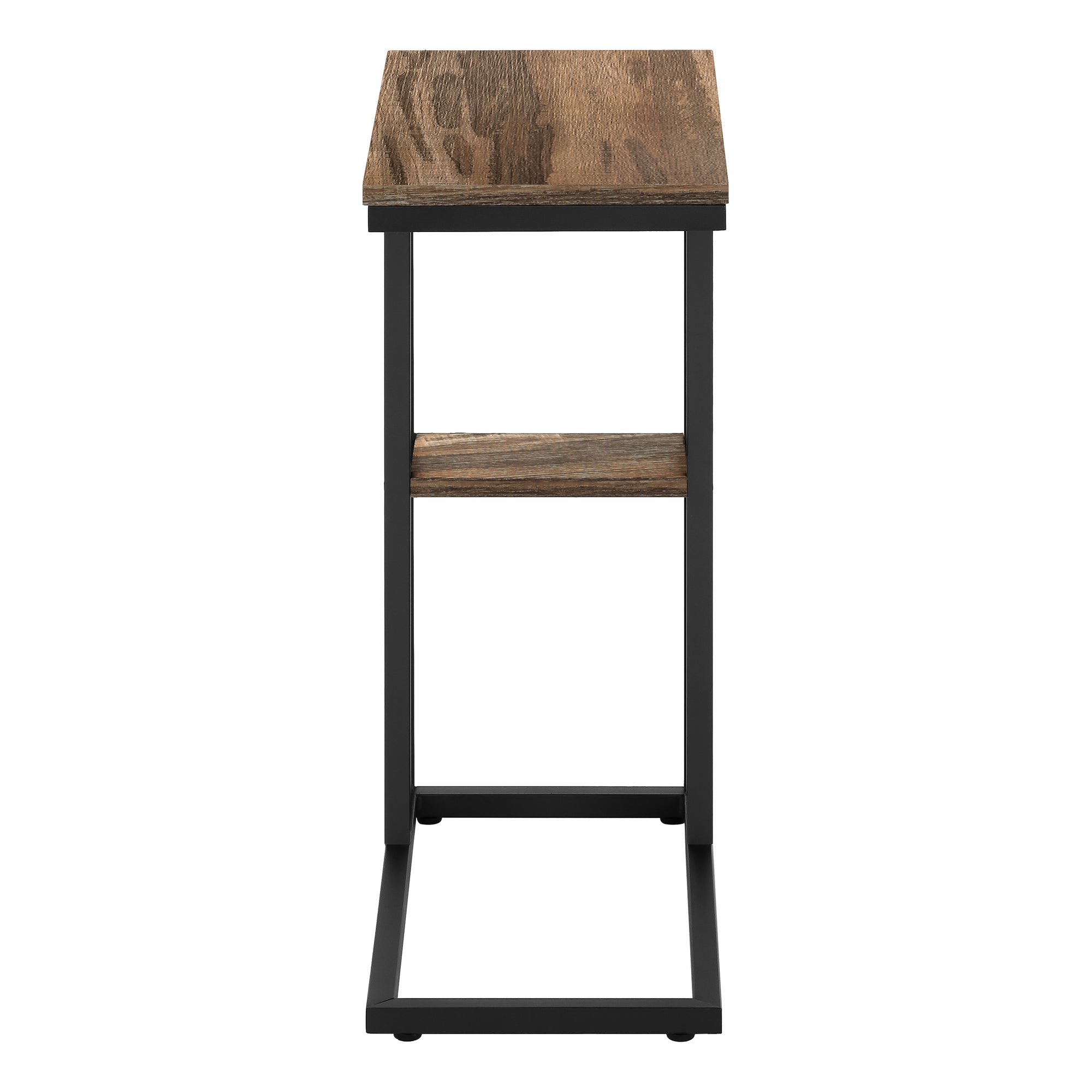 Accent Table 25"H Espresso C-Shaped With Shelf-Accent Table-DECOROLALA