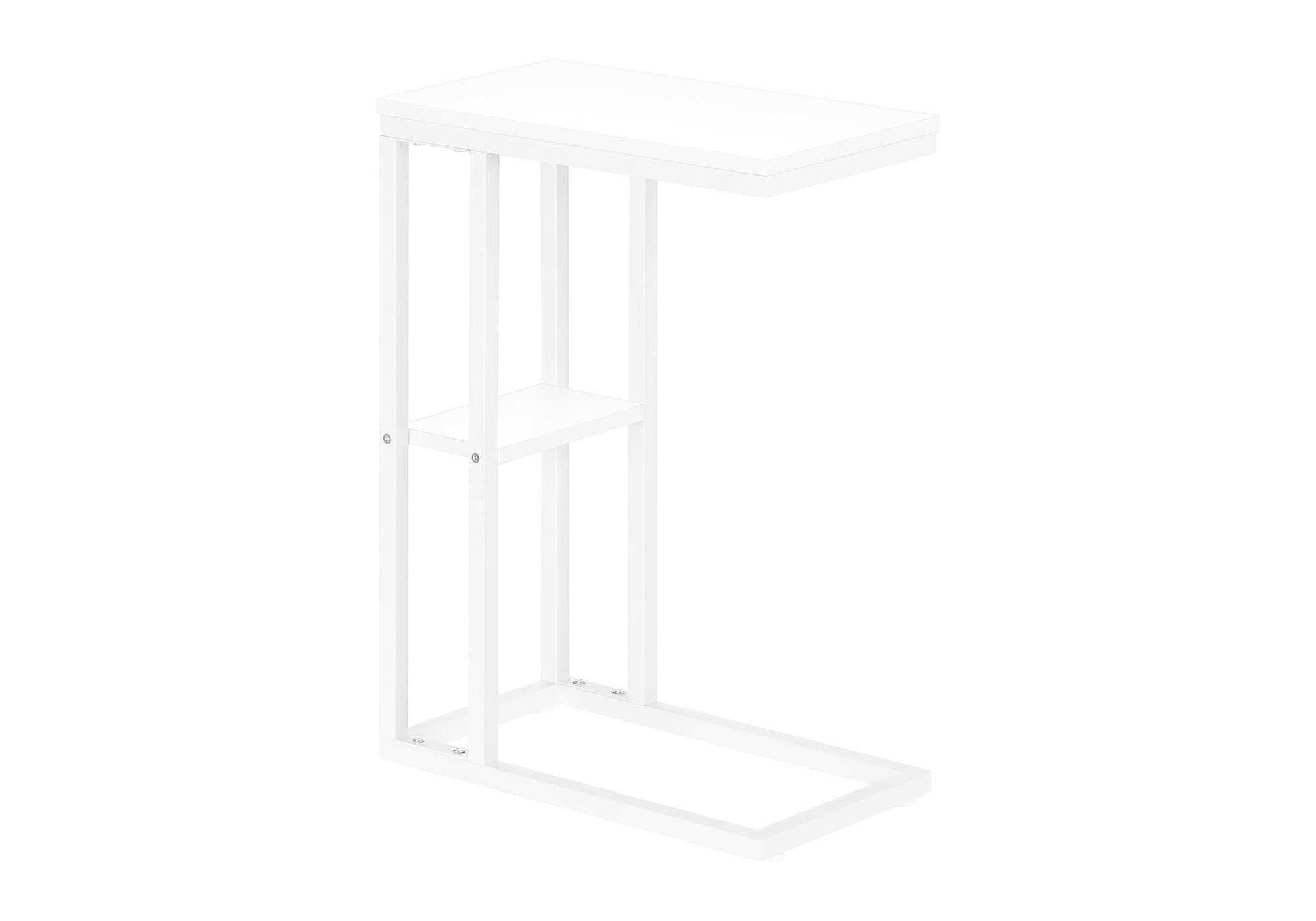 Accent Table 25"H Espresso C-Shaped With Shelf-Accent Table-DECOROLALA