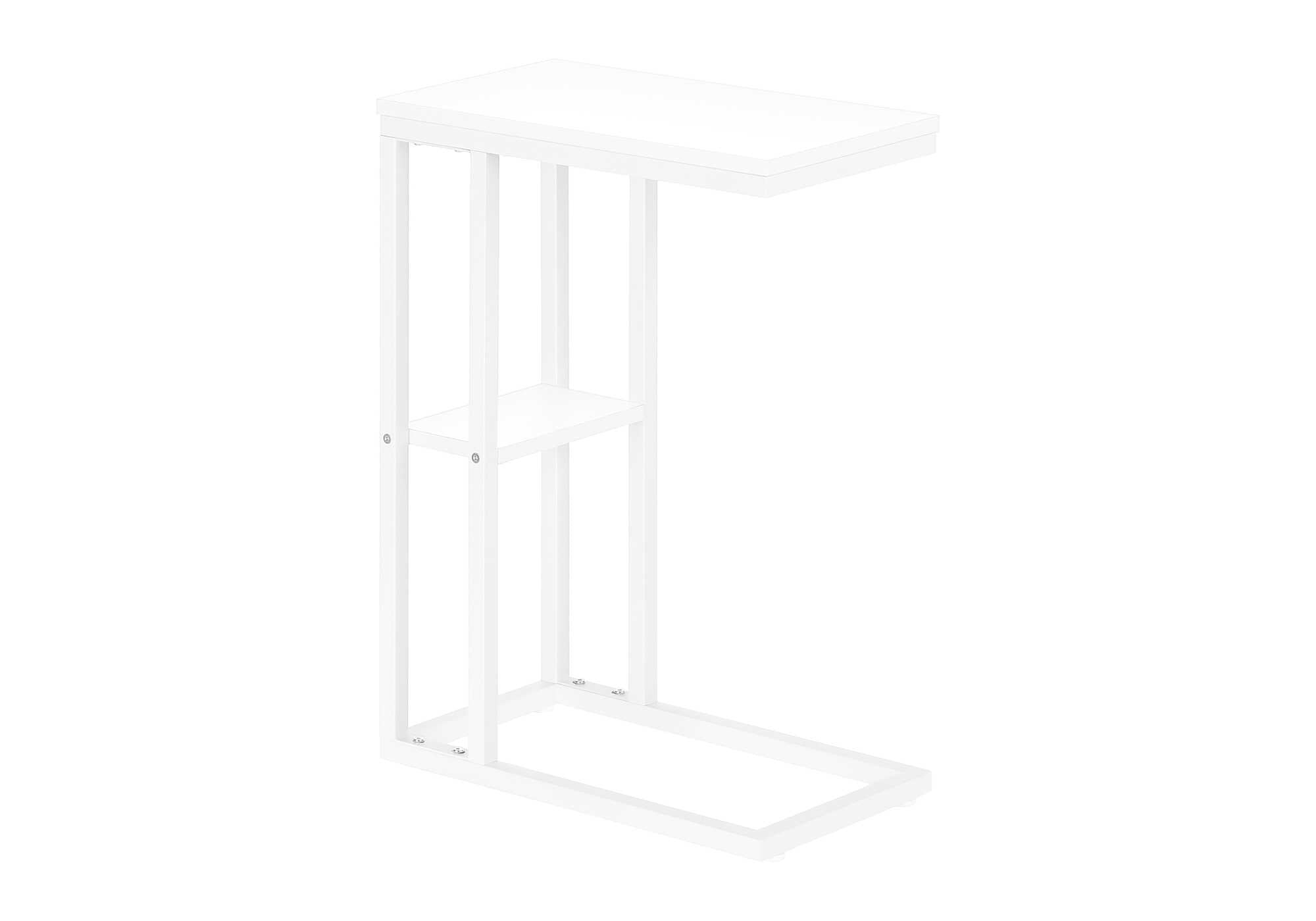 Accent Table 25"H Espresso C-Shaped With Shelf-Accent Table-DECOROLALA