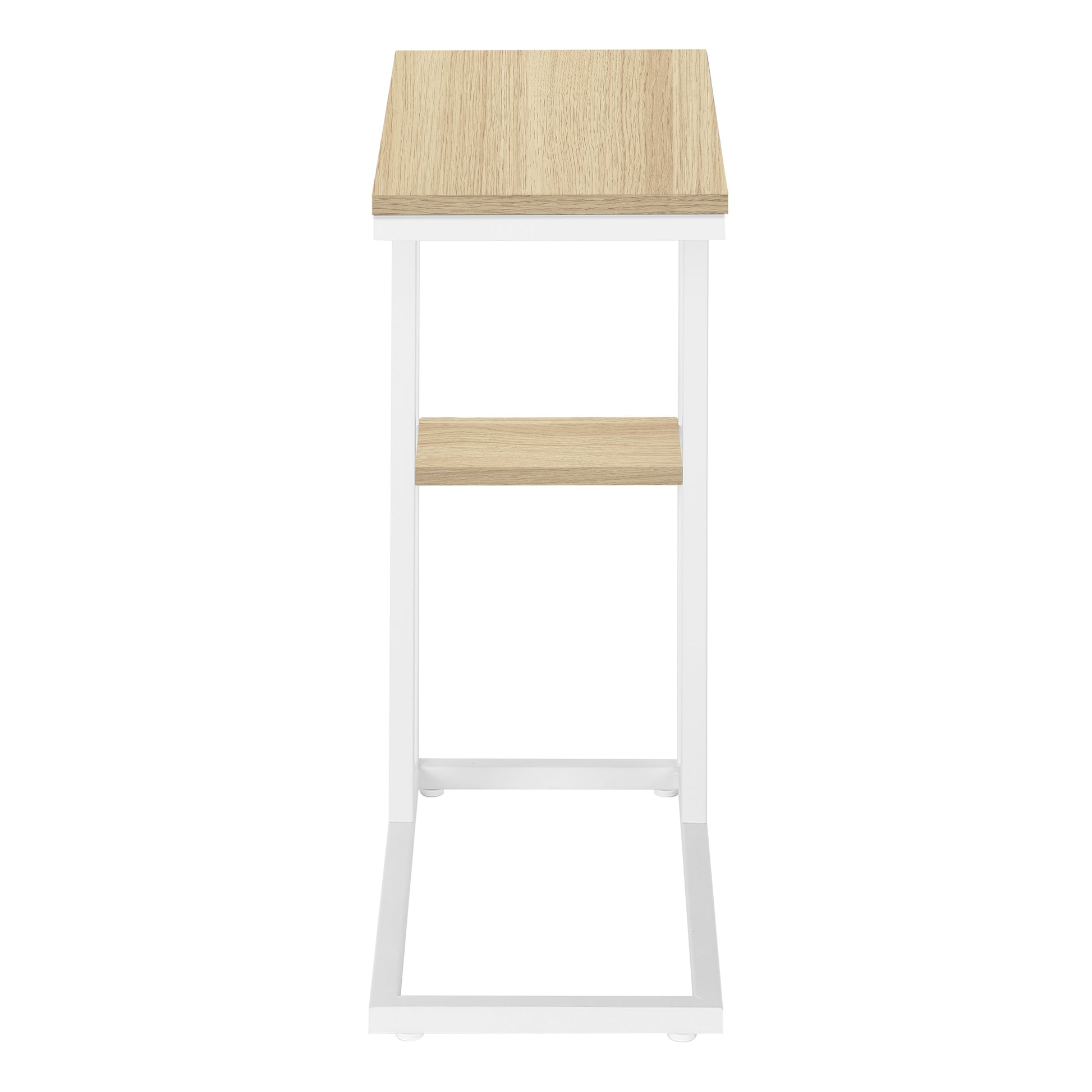 Accent Table 25"H Espresso C-Shaped With Shelf-Accent Table-DECOROLALA