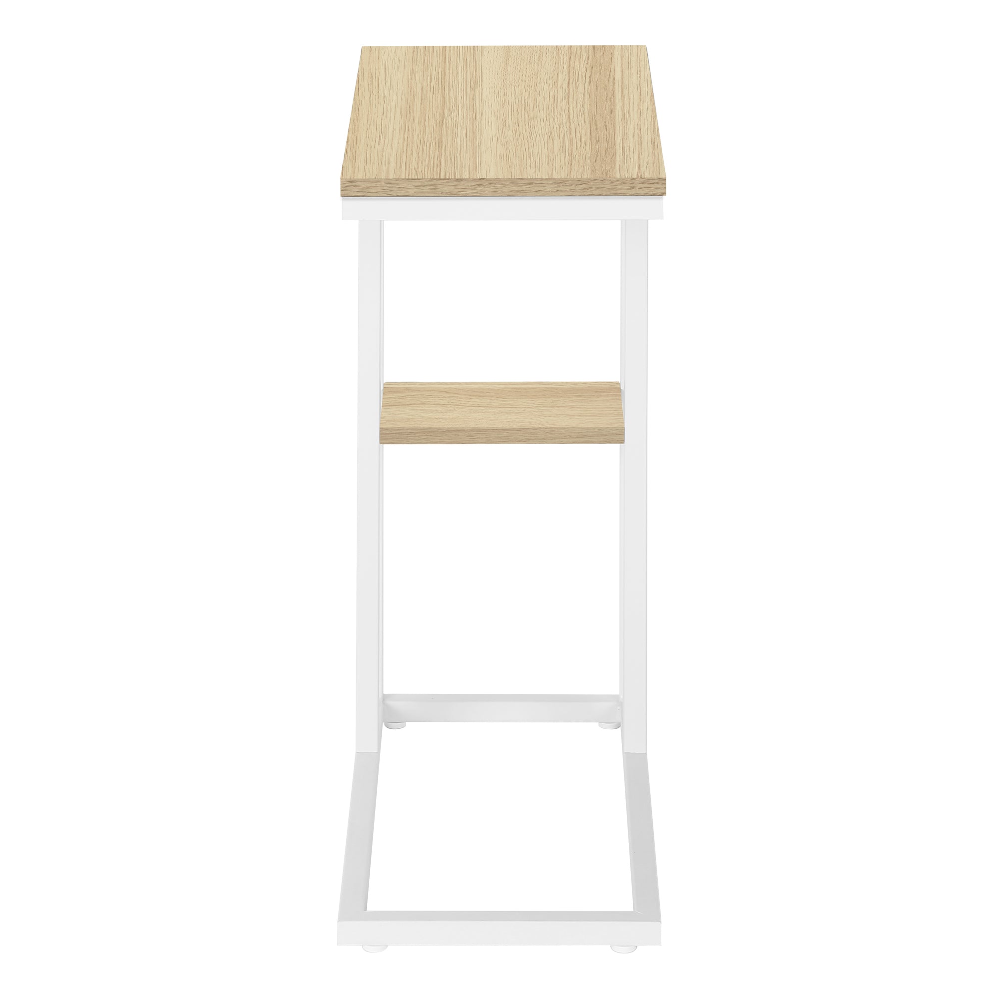 Accent Table 25"H Espresso C-Shaped With Shelf-Accent Table-DECOROLALA