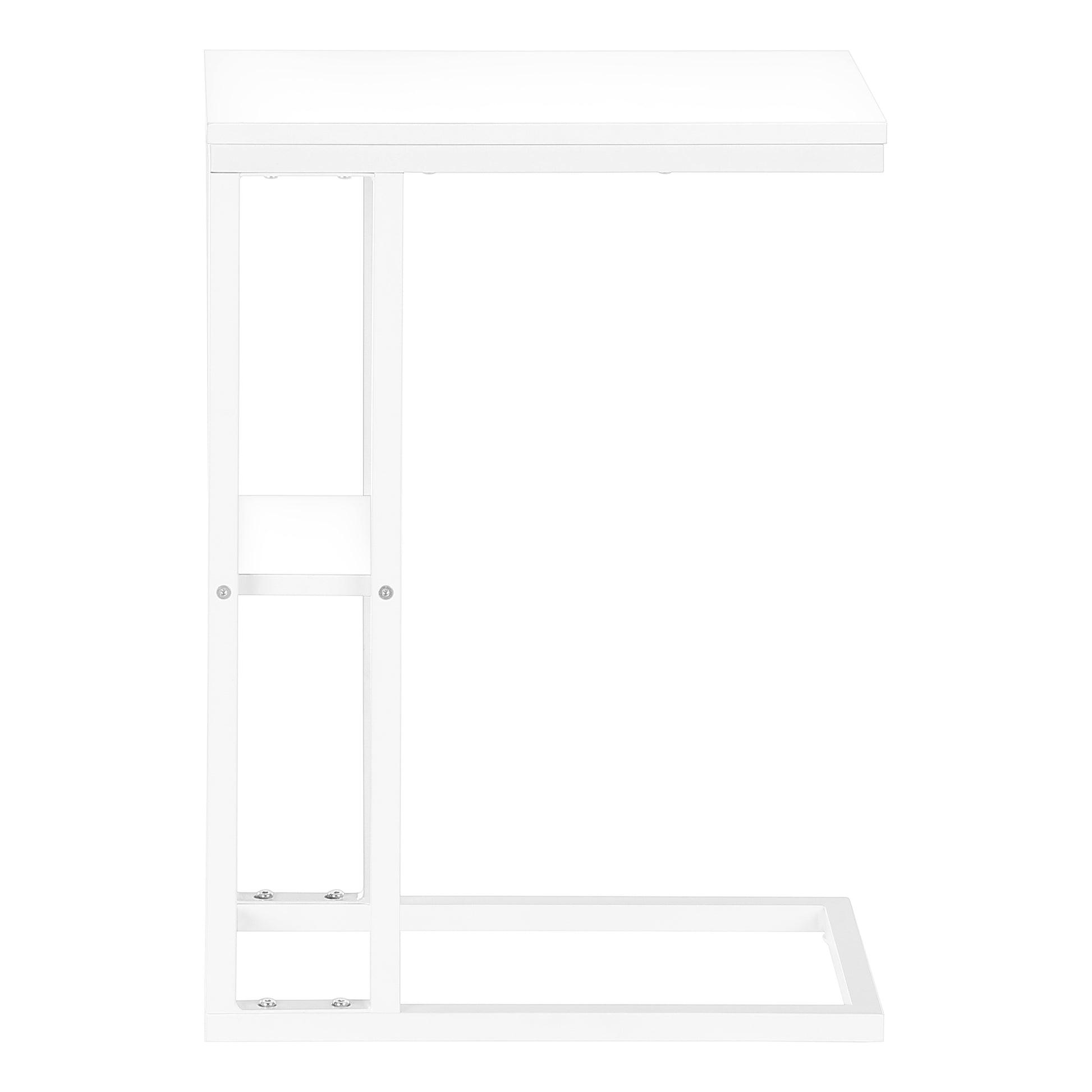 Accent Table 25"H Espresso C-Shaped With Shelf-Accent Table-DECOROLALA