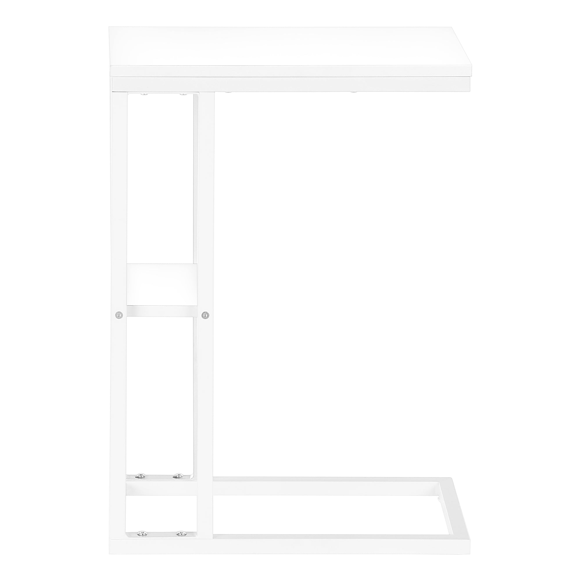 Accent Table 25"H Espresso C-Shaped With Shelf-Accent Table-DECOROLALA