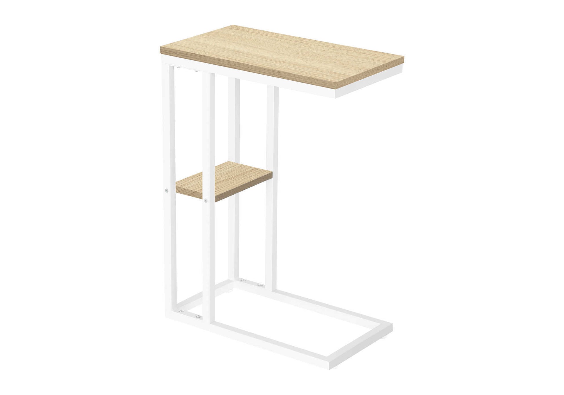 Accent Table 25"H Espresso C-Shaped With Shelf-Accent Table-DECOROLALA