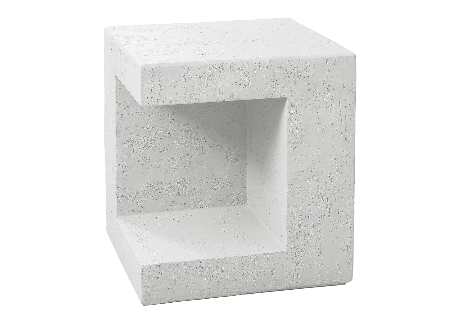 Accent Table 25"H Grey Concrete-Look Cube-Accent Table-DECOROLALA